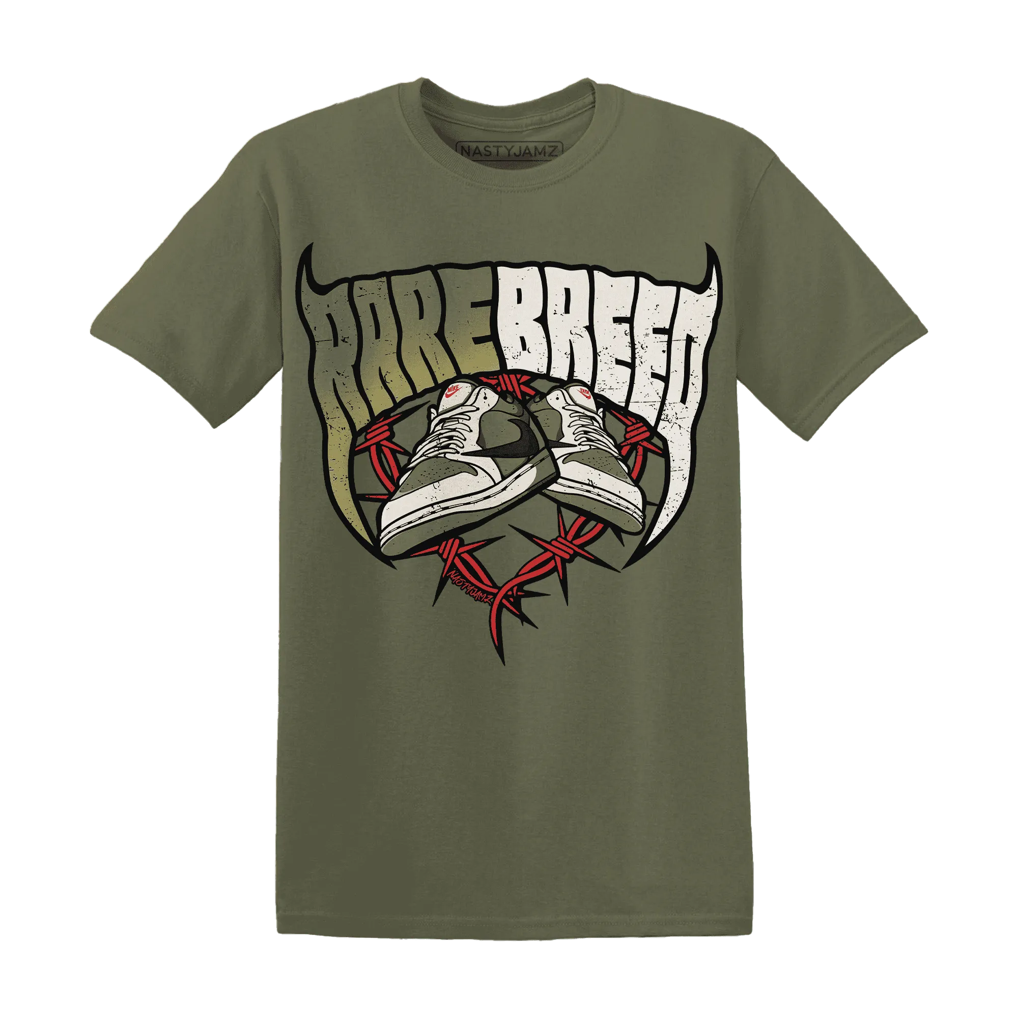 NastyJamz-Medium-Olive-1s-T-Shirt-Match-Rare-Breed-Sneaker