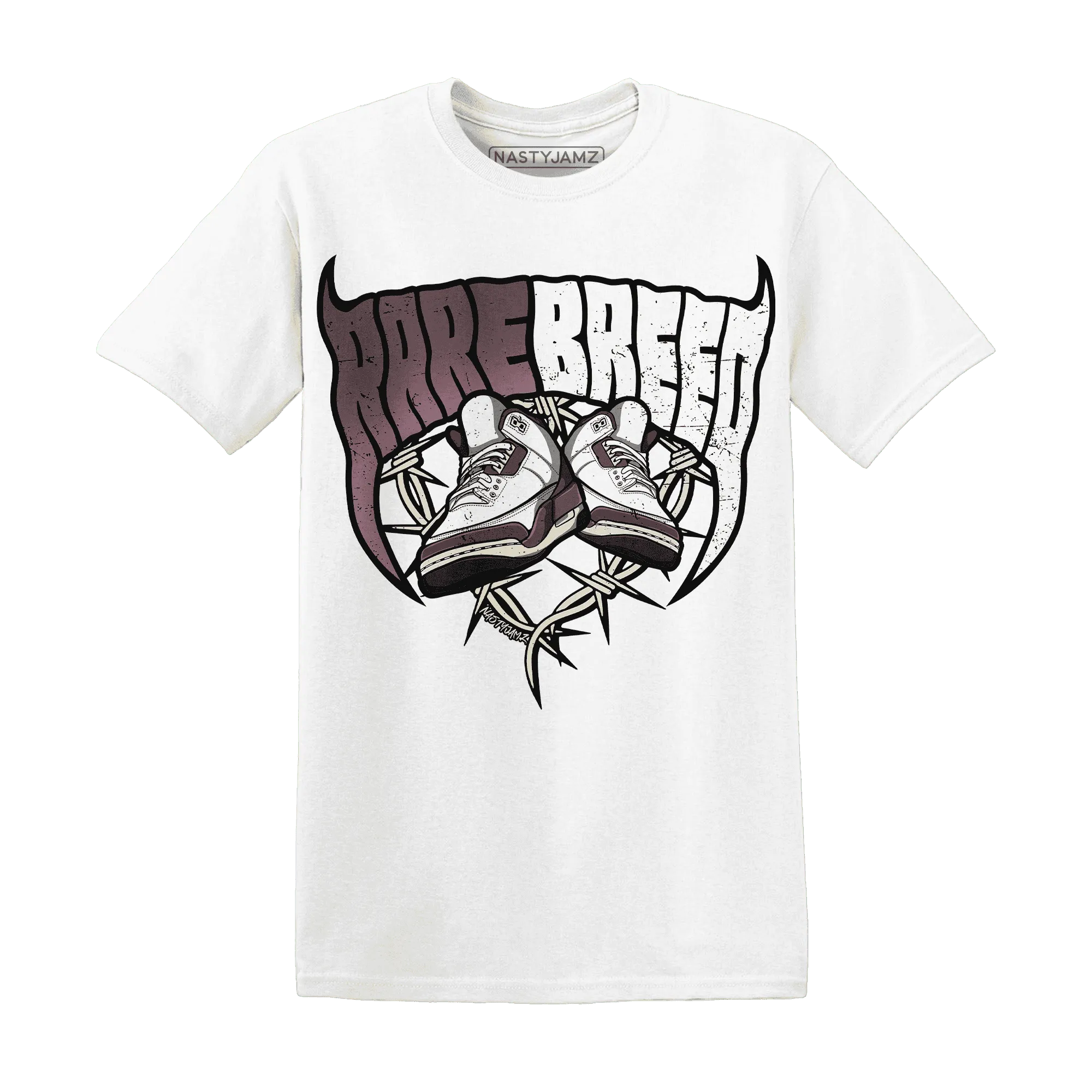NastyJamz-Burgundy-Crush-3s-T-Shirt-Match-Rare-Breed-Sneaker