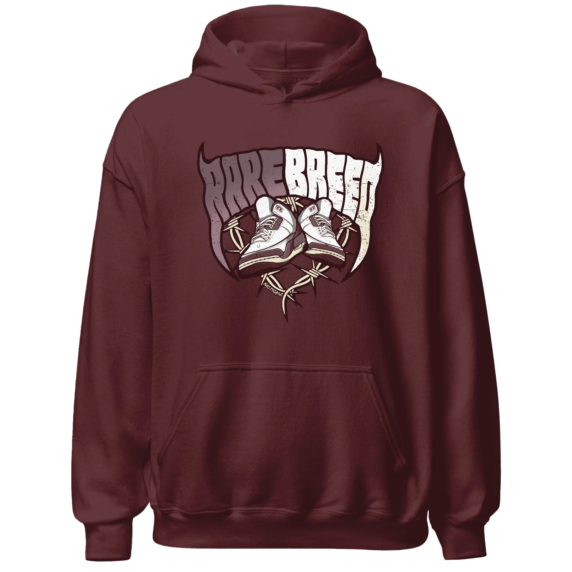 NastyJamz-Burgundy-Crush-3s-Hoodie-Match-Rare-Breed-Sneaker