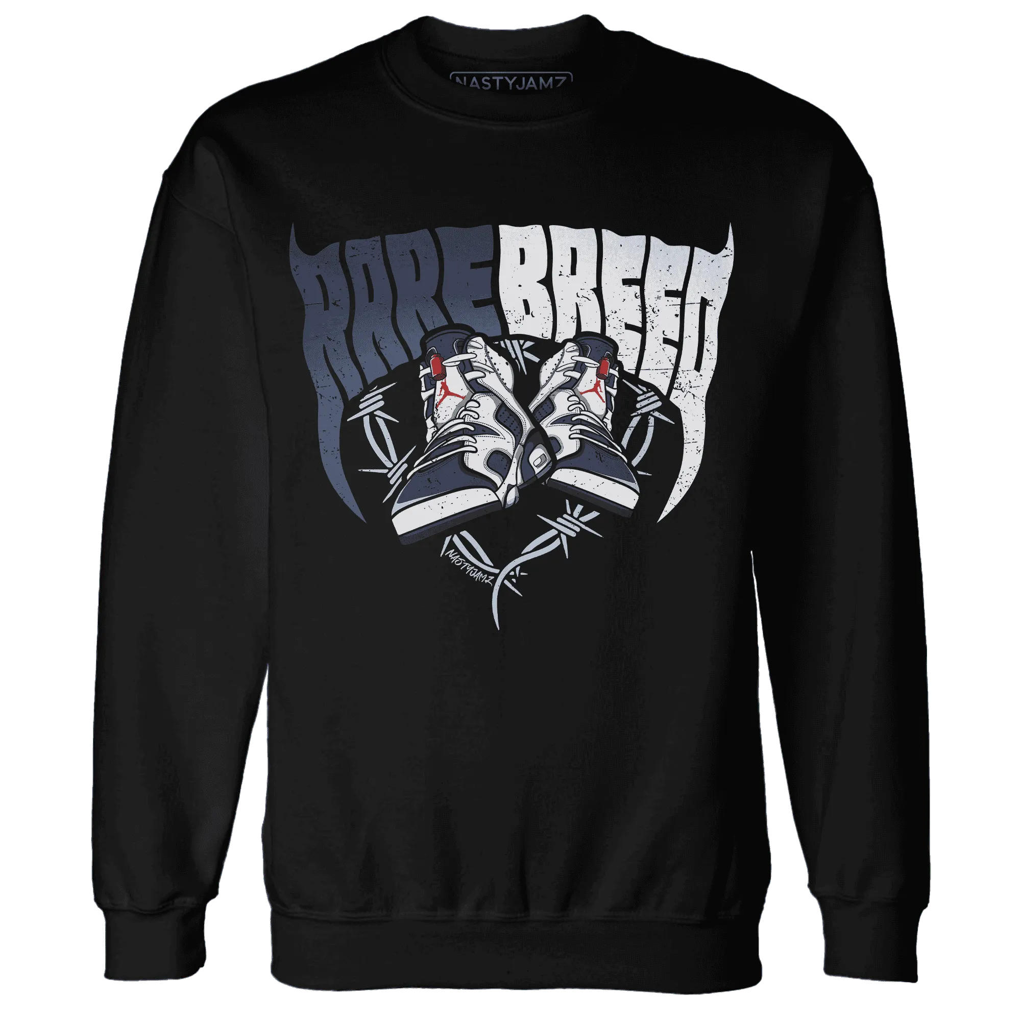 White-Navy-6s-Sweatshirt-Match-Rare-Breed-Sneaker