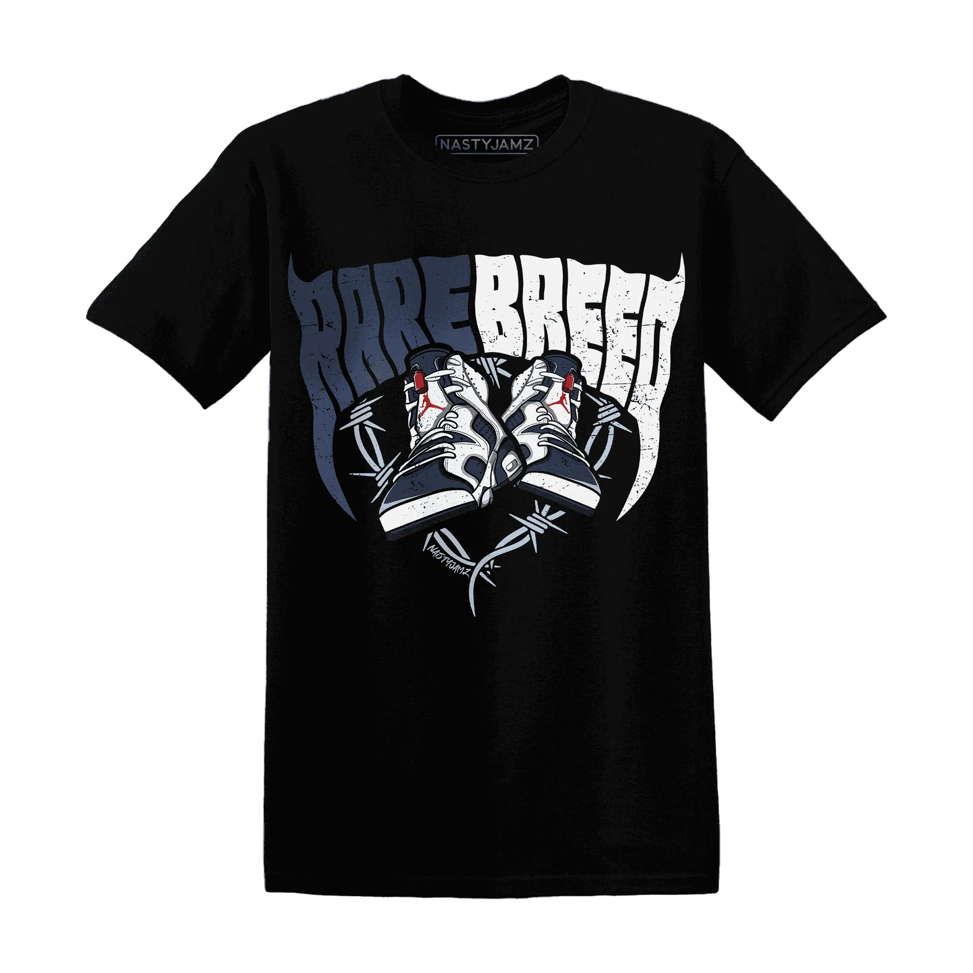 White-Navy-6s-T-Shirt-Match-Rare-Breed-Sneaker
