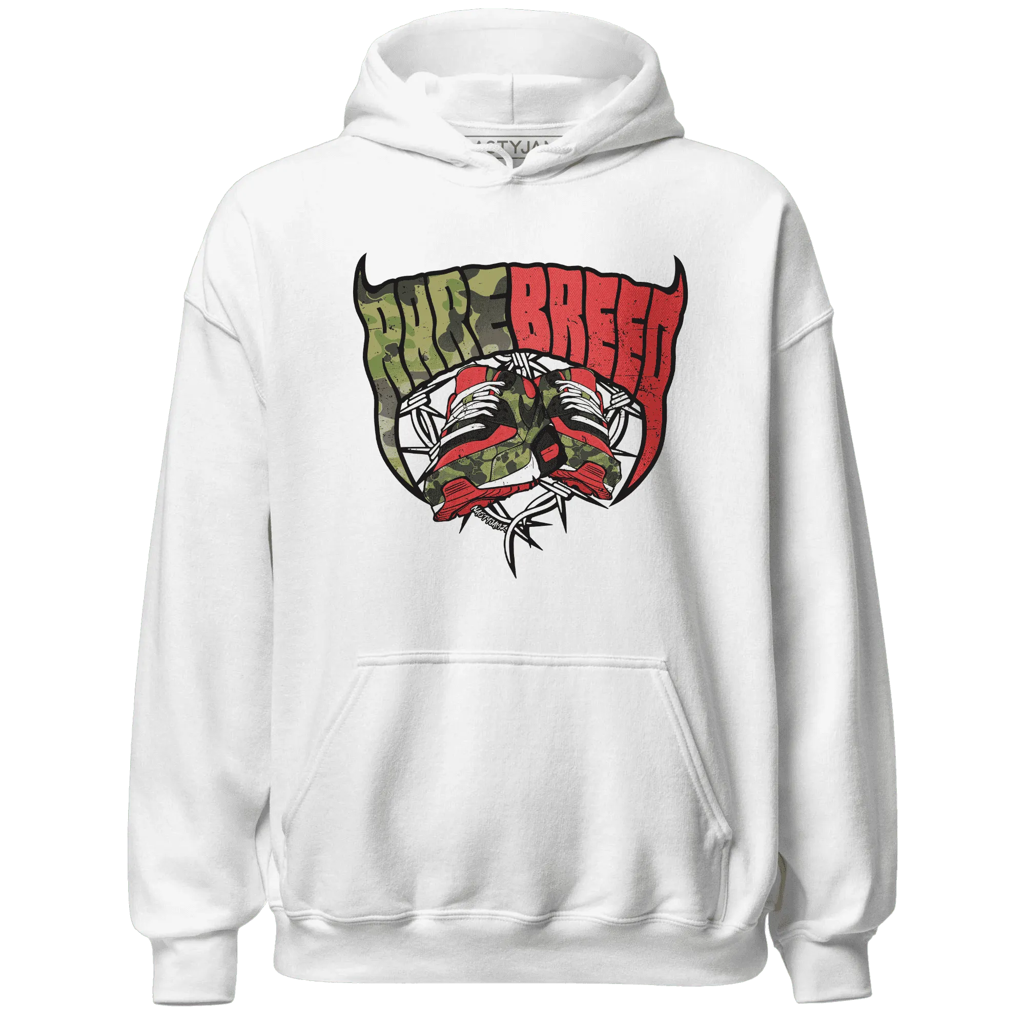AM-90-Dark-Sage-Solar-Red-NastyJamz-Hoodie-Match-Rare-Breed-Sneaker