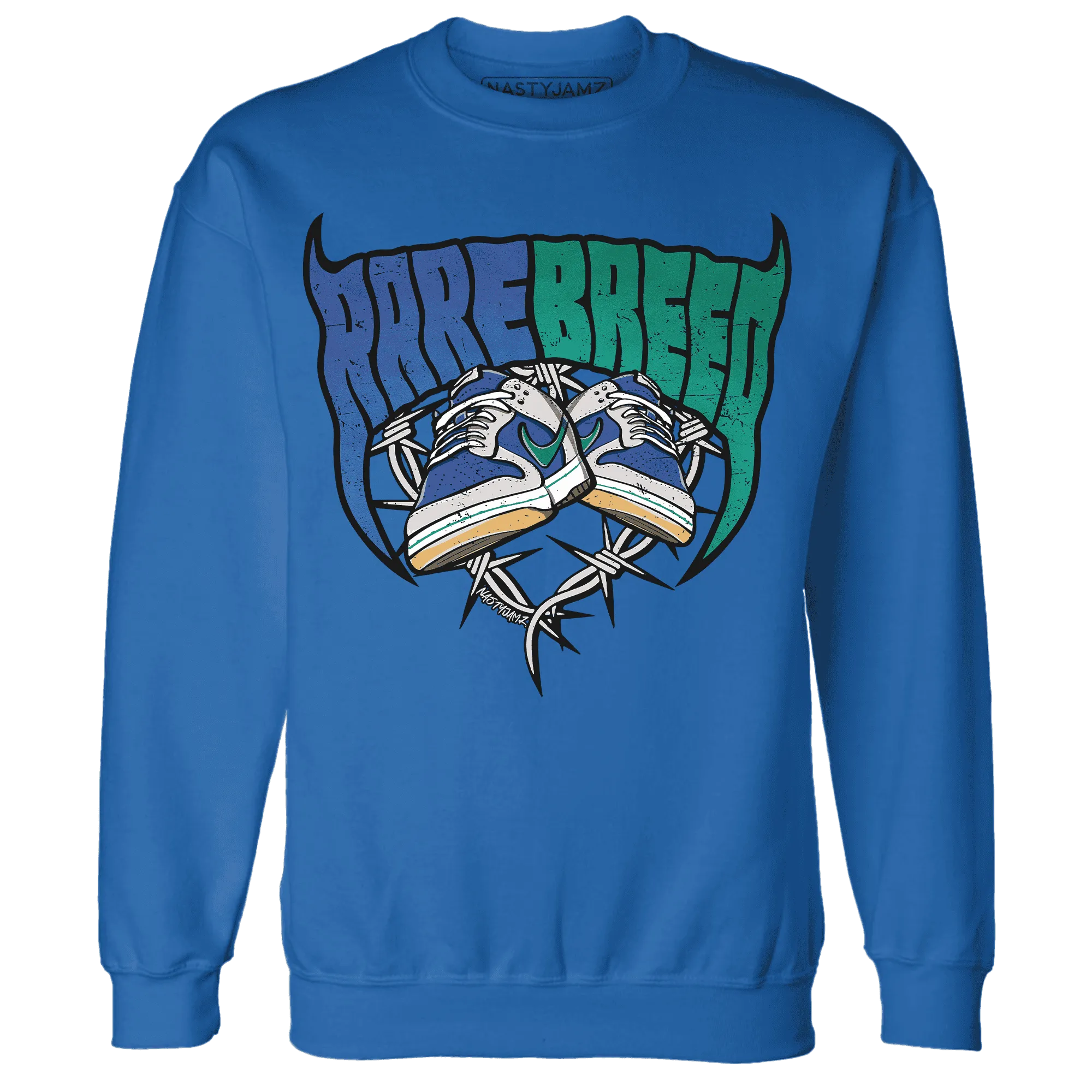 Dunk-Hyper-Royal-Malachite-NastyJamz-Sweatshirt-Match-Rare-Breed-Sneaker