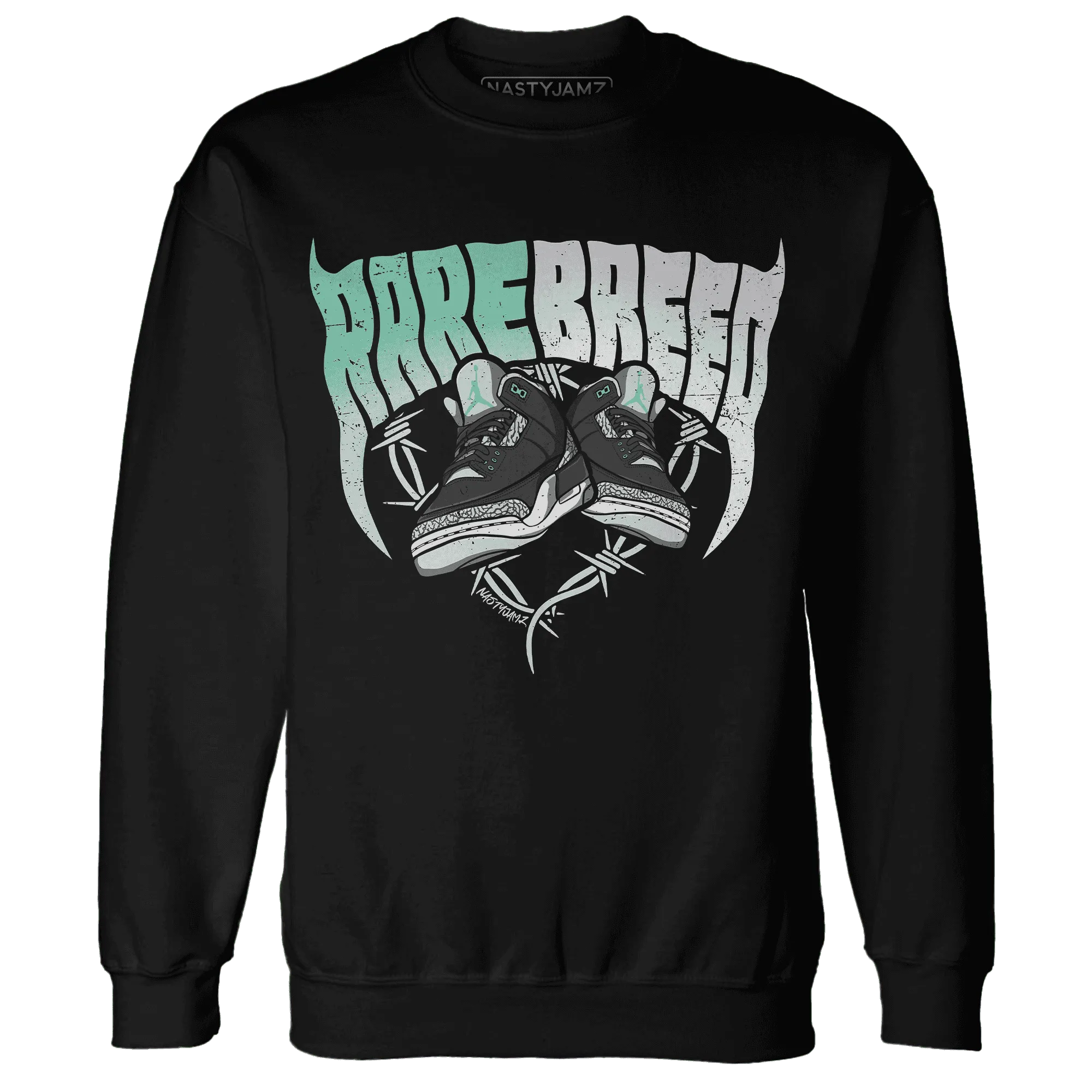 Green-Glow-3s-Sweatshirt-Match-Rare-Breed-Sneaker