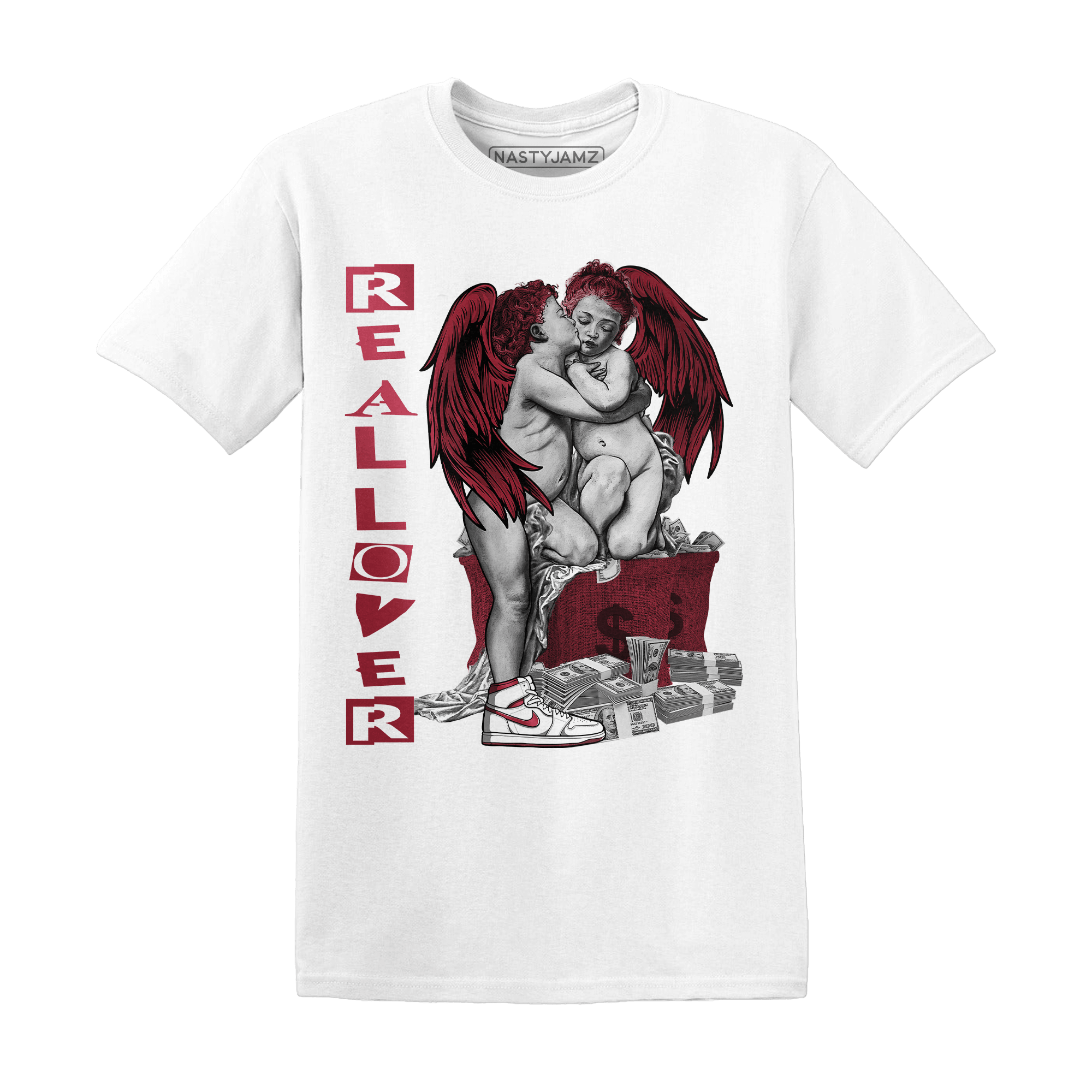 High 85 Metallic Burgundy 1s T Shirt Match Real Lover Angel - NastyJamz