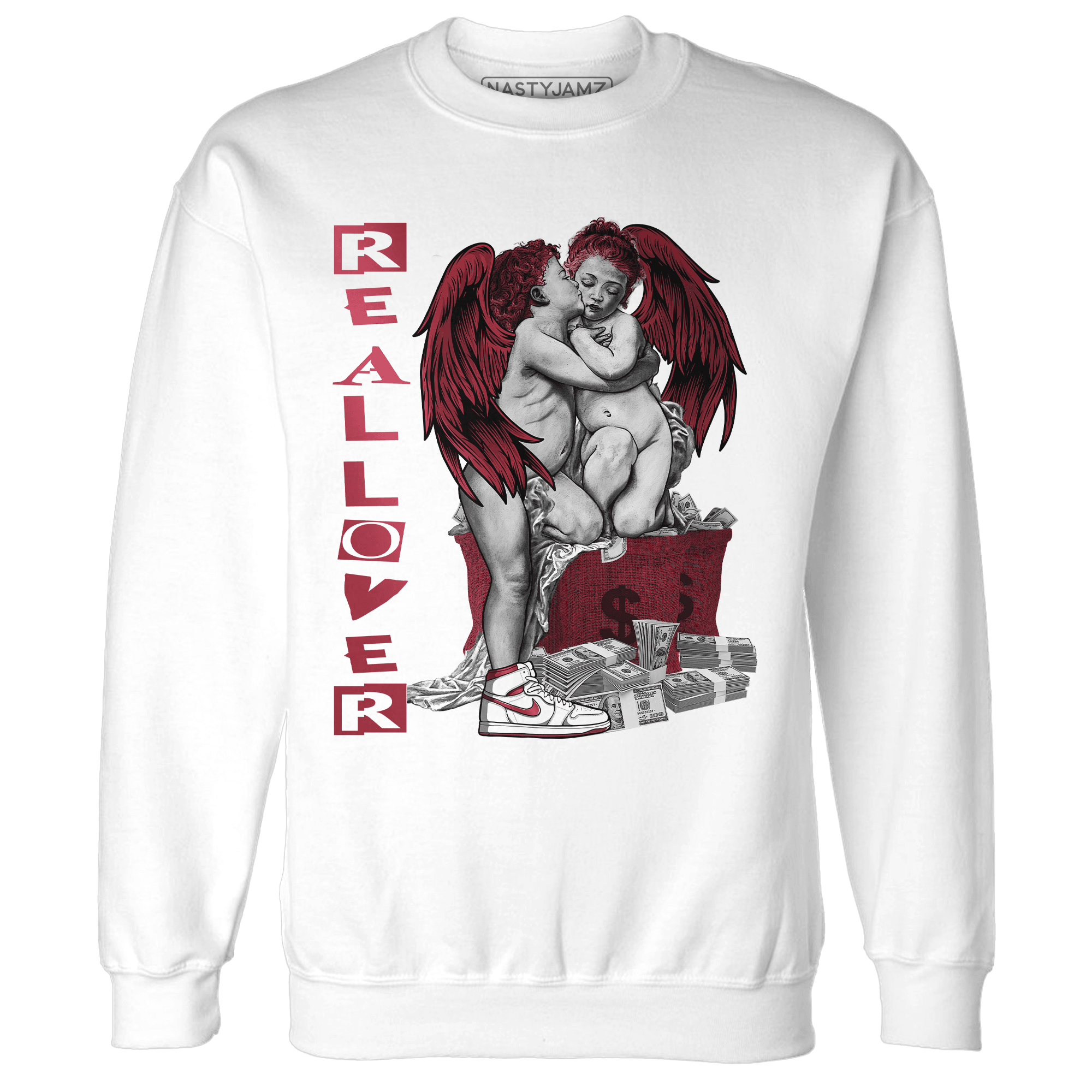High 85 Metallic Burgundy 1s Sweatshirt Match Real Lover Angel - NastyJamz