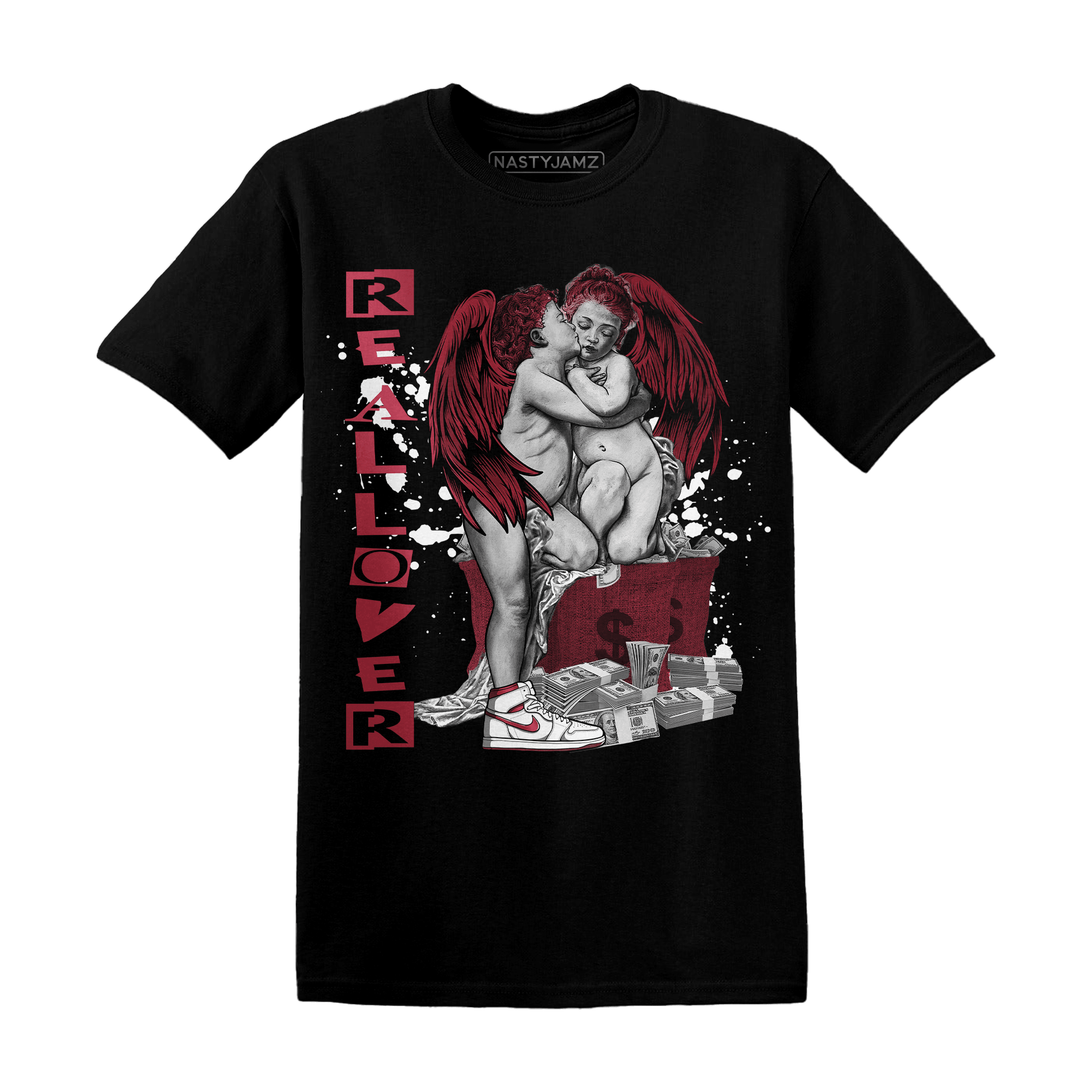 High 85 Metallic Burgundy 1s T Shirt Match Real Lover Angel - NastyJamz