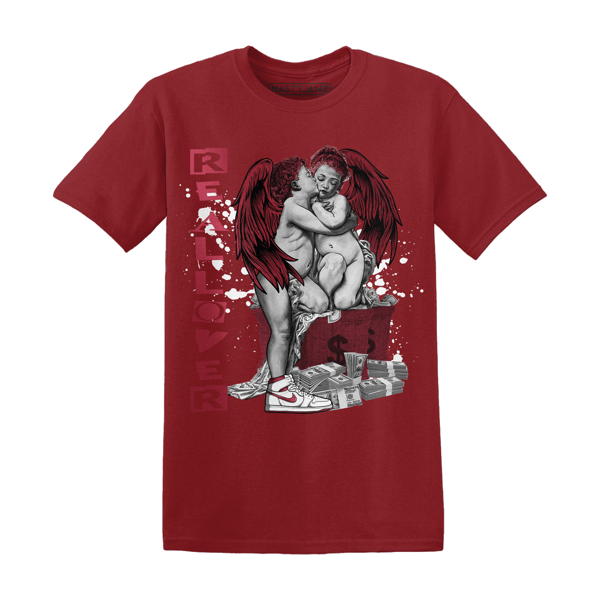 High 85 Metallic Burgundy 1s T Shirt Match Real Lover Angel - NastyJamz
