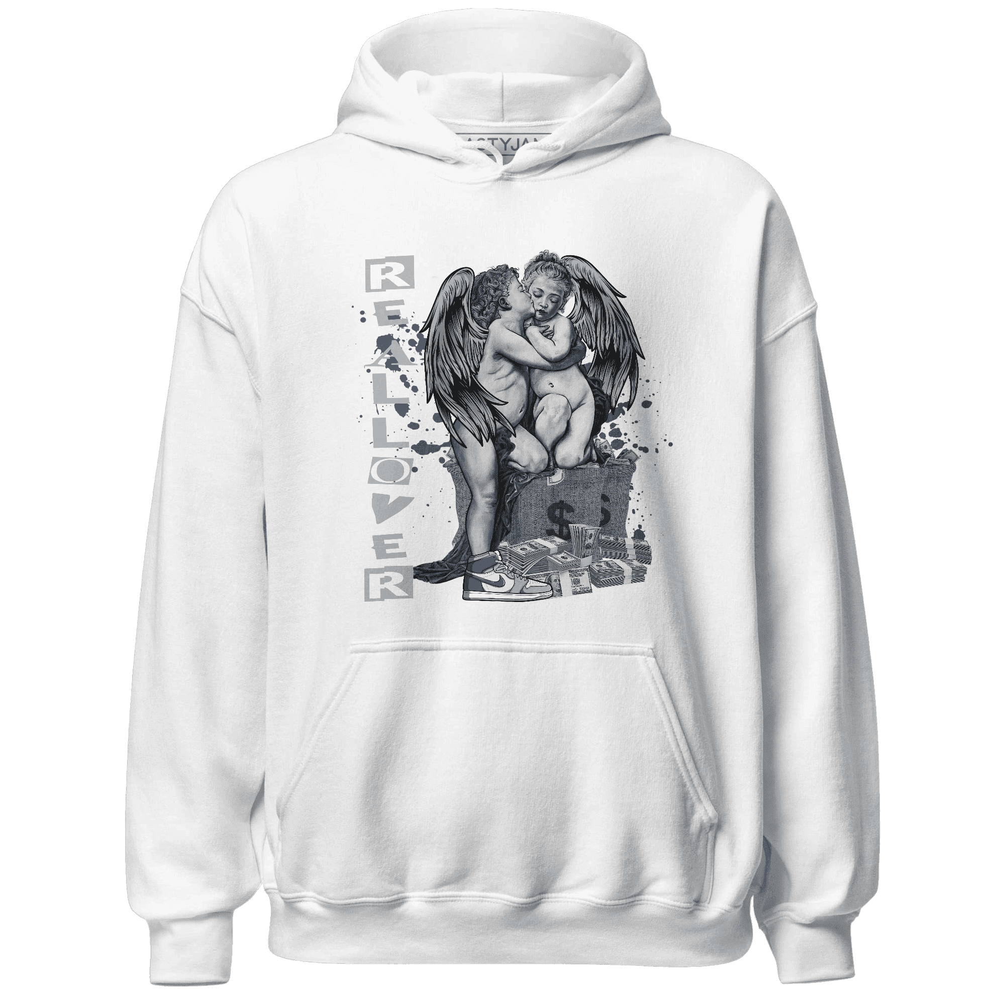 Mid Diffused Blue Grey 1s Hoodie Match Real Lover Angel - NastyJamz