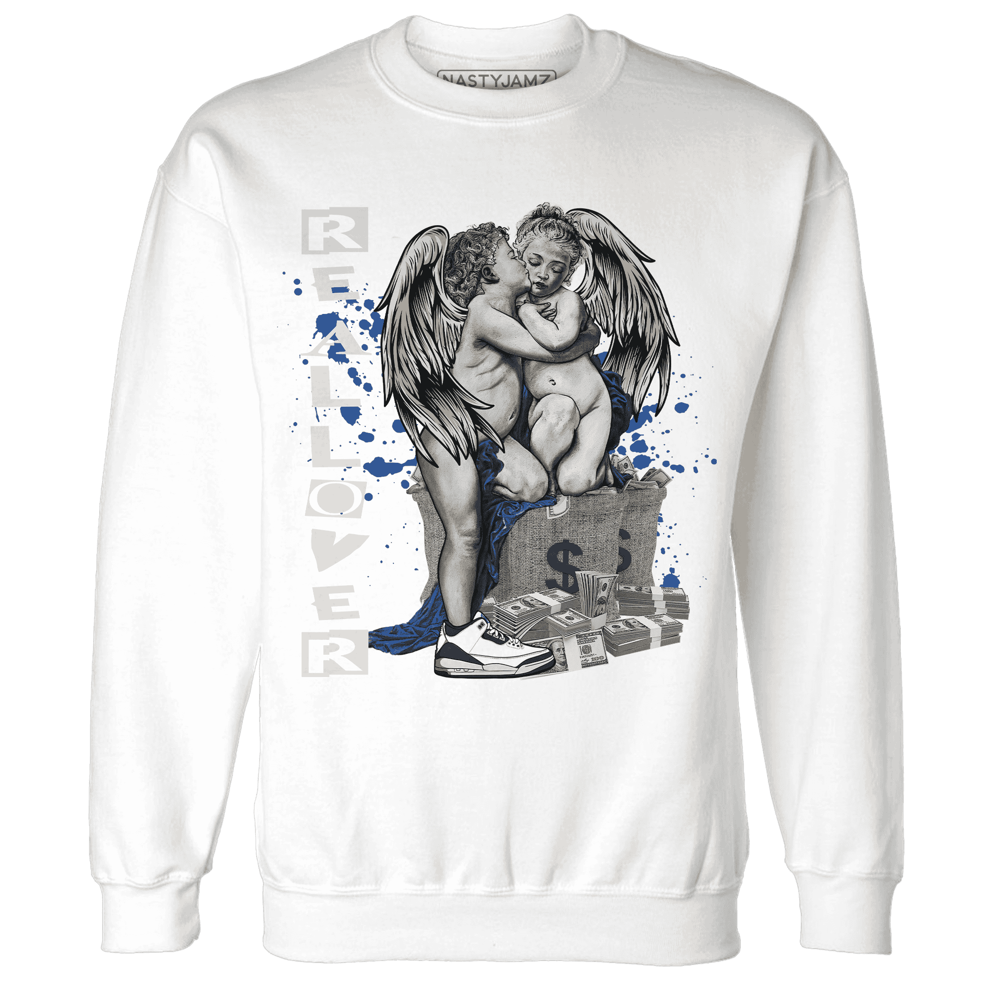 Quaiii 54 3s Sweatshirt Match Real Lover Angel - NastyJamz