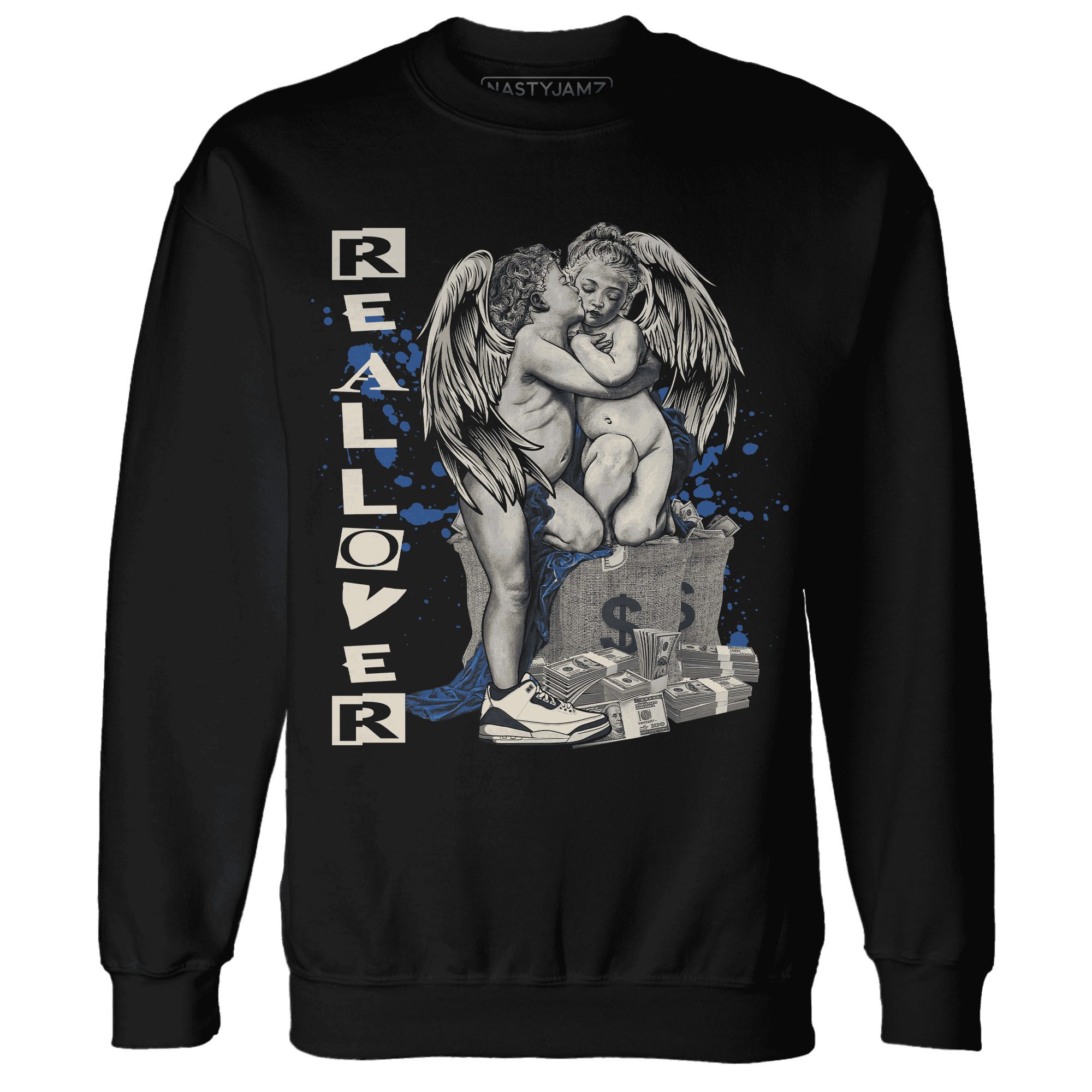 Quaiii 54 3s Sweatshirt Match Real Lover Angel - NastyJamz