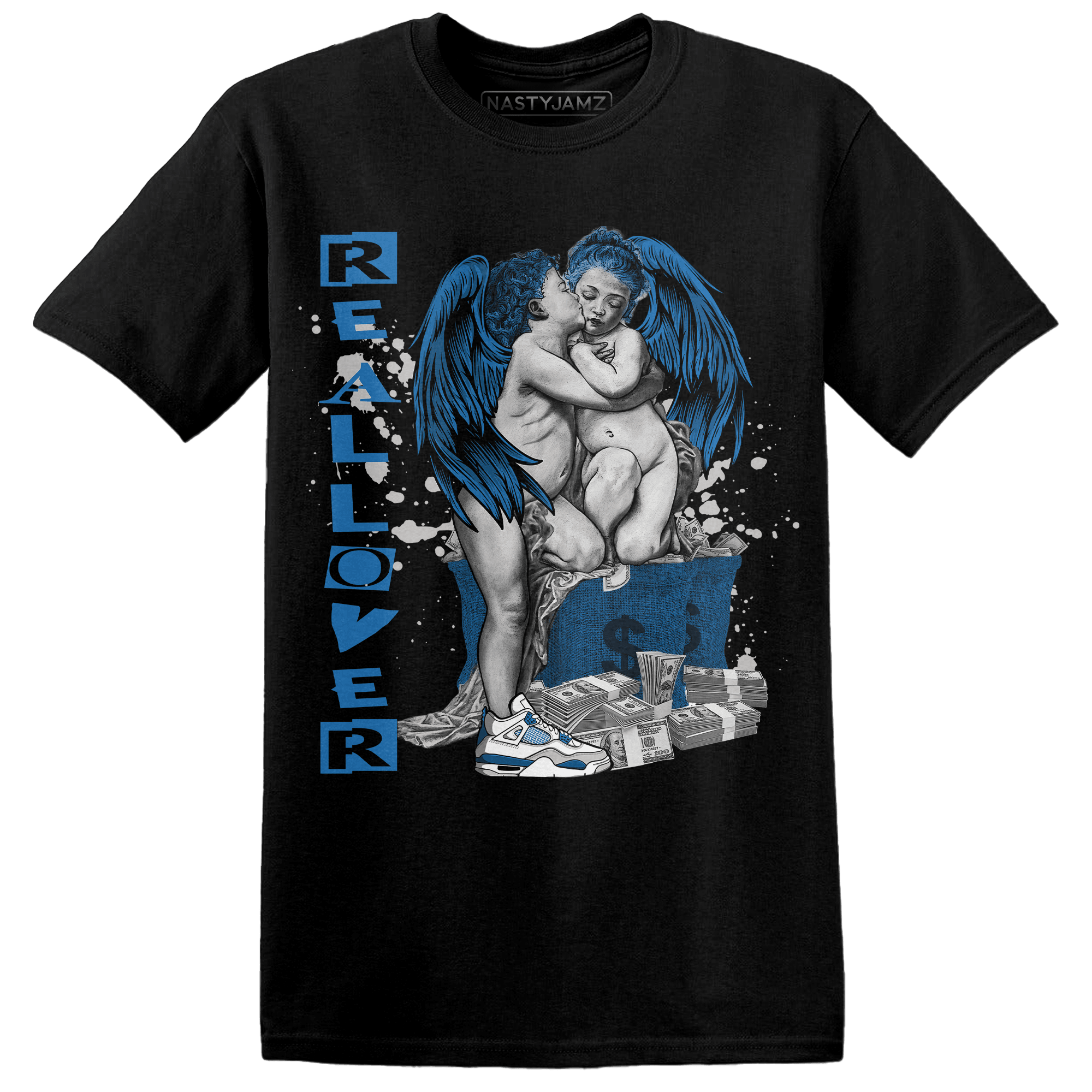 Industrial Blue 4s T Shirt Match Real Lover Angel - NastyJamz