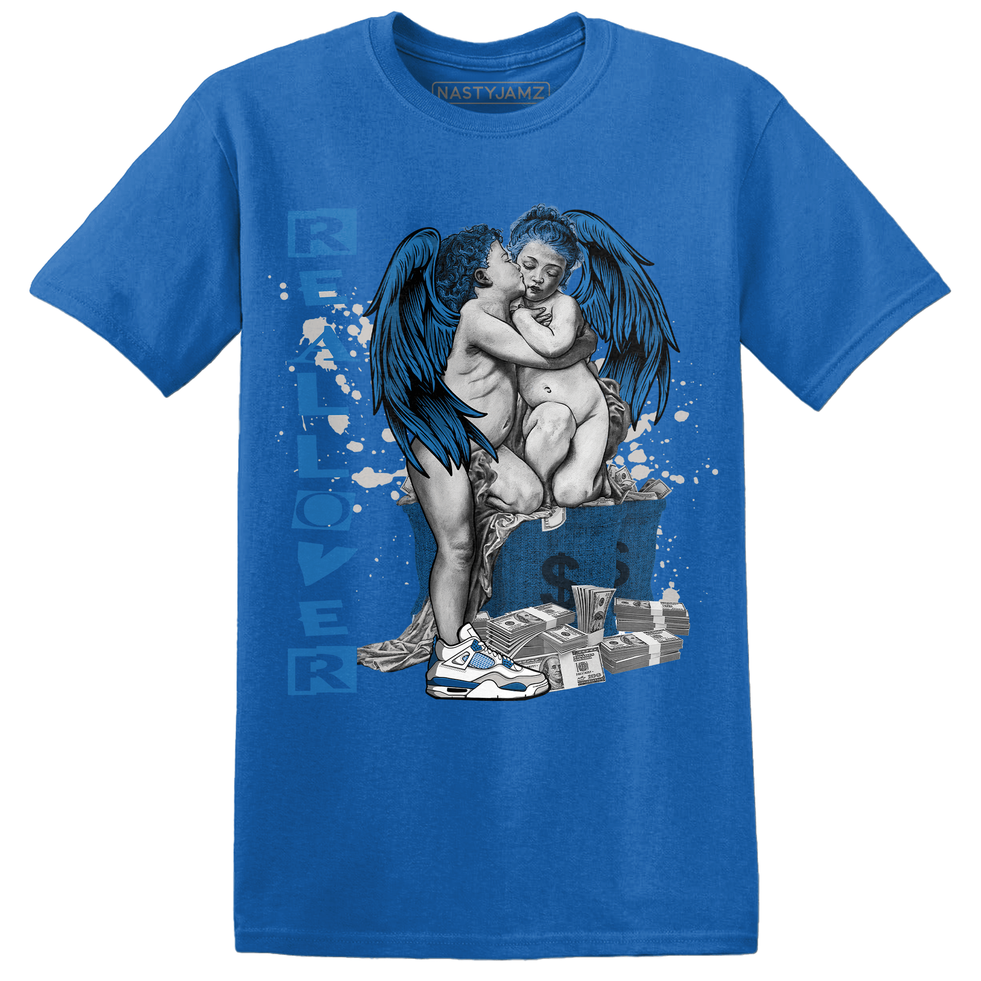 Industrial Blue 4s T Shirt Match Real Lover Angel - NastyJamz