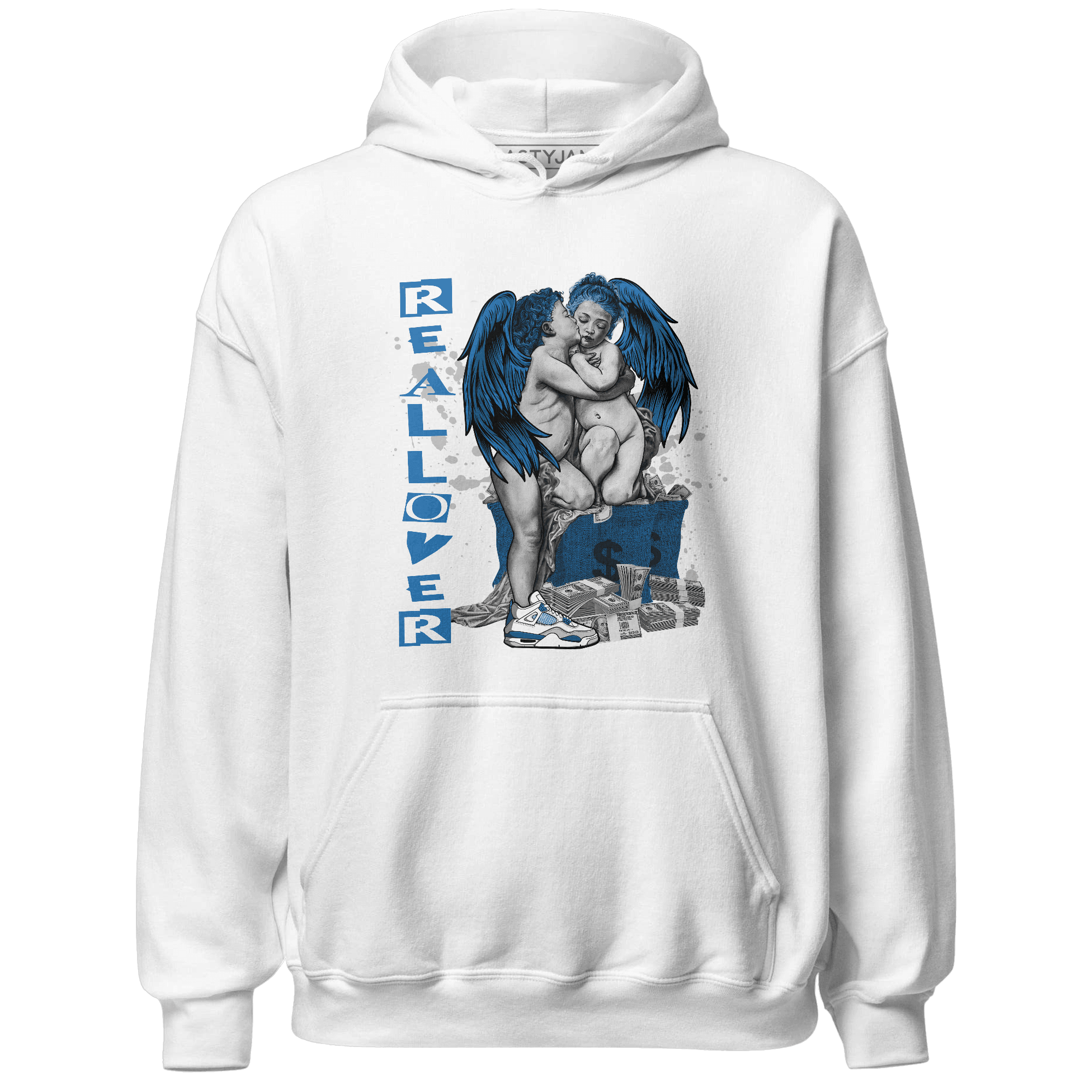 Industrial Blue 4s Hoodie Match Real Lover Angel - NastyJamz