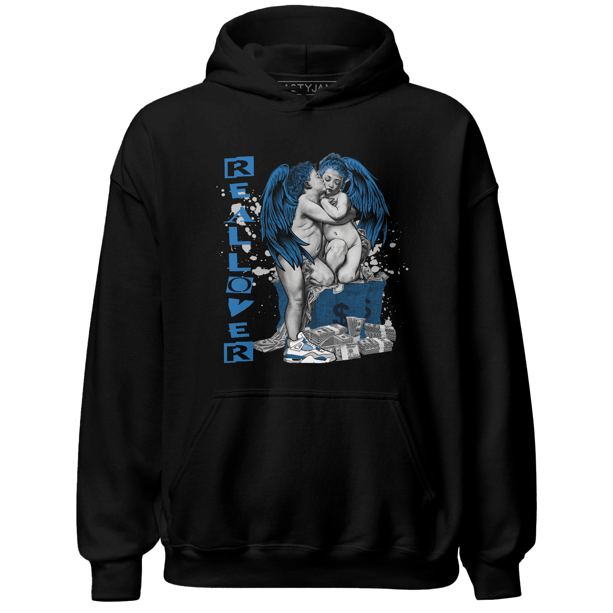 Industrial Blue 4s Hoodie Match Real Lover Angel - NastyJamz