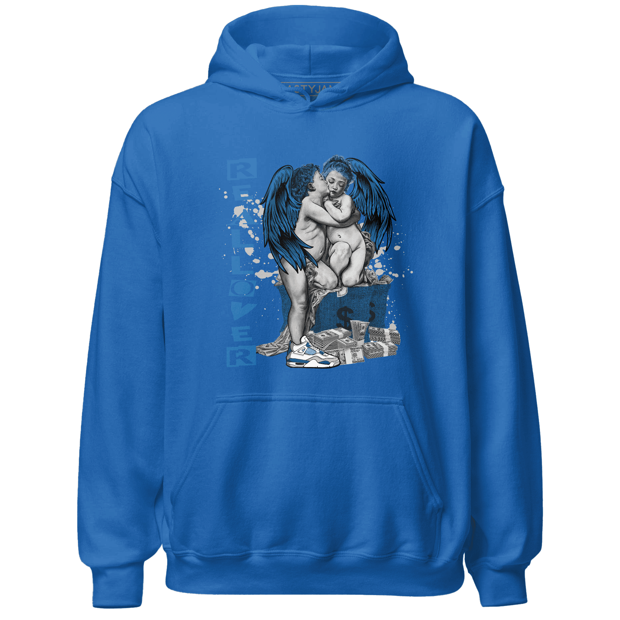 Industrial Blue 4s Hoodie Match Real Lover Angel - NastyJamz