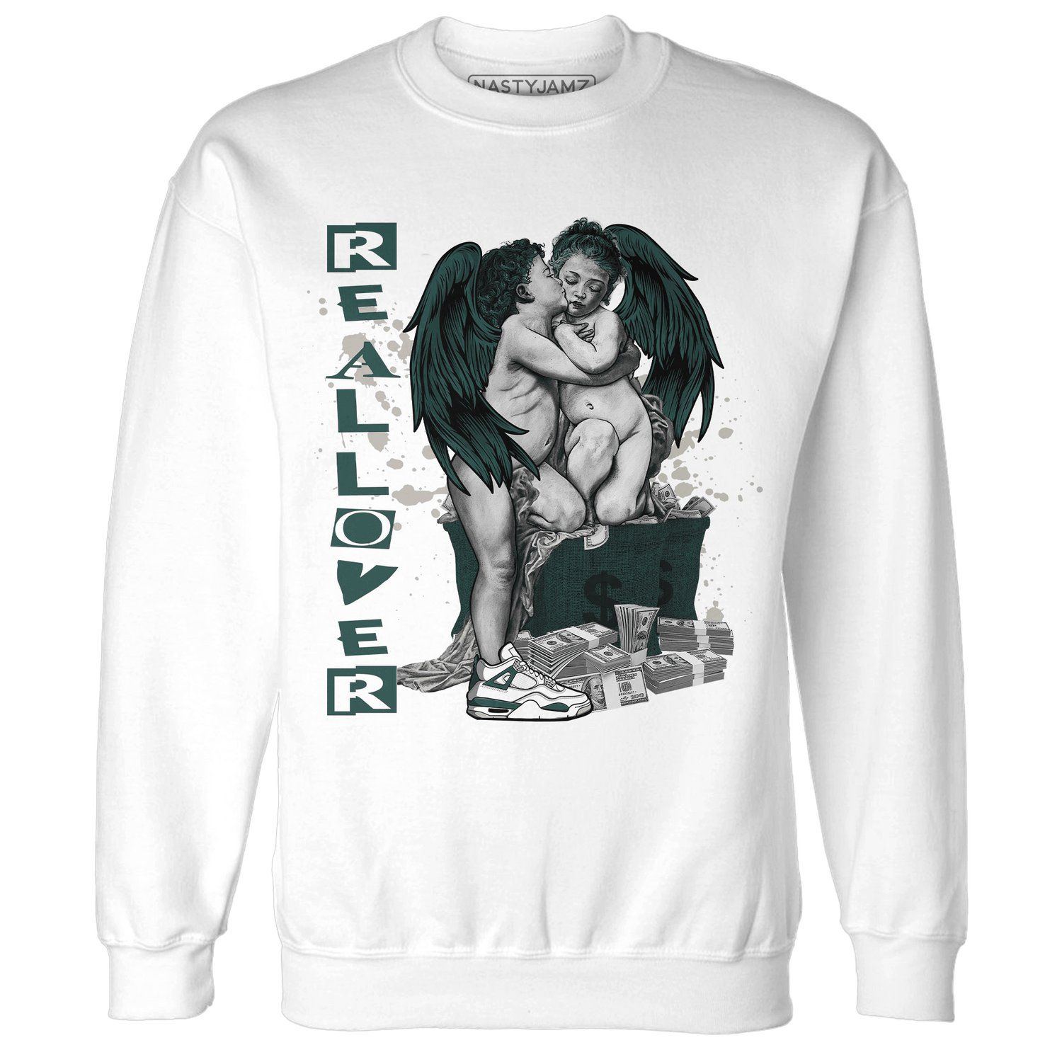 Oxidized Green 4s Sweatshirt Match Real Lover Angel - NastyJamz