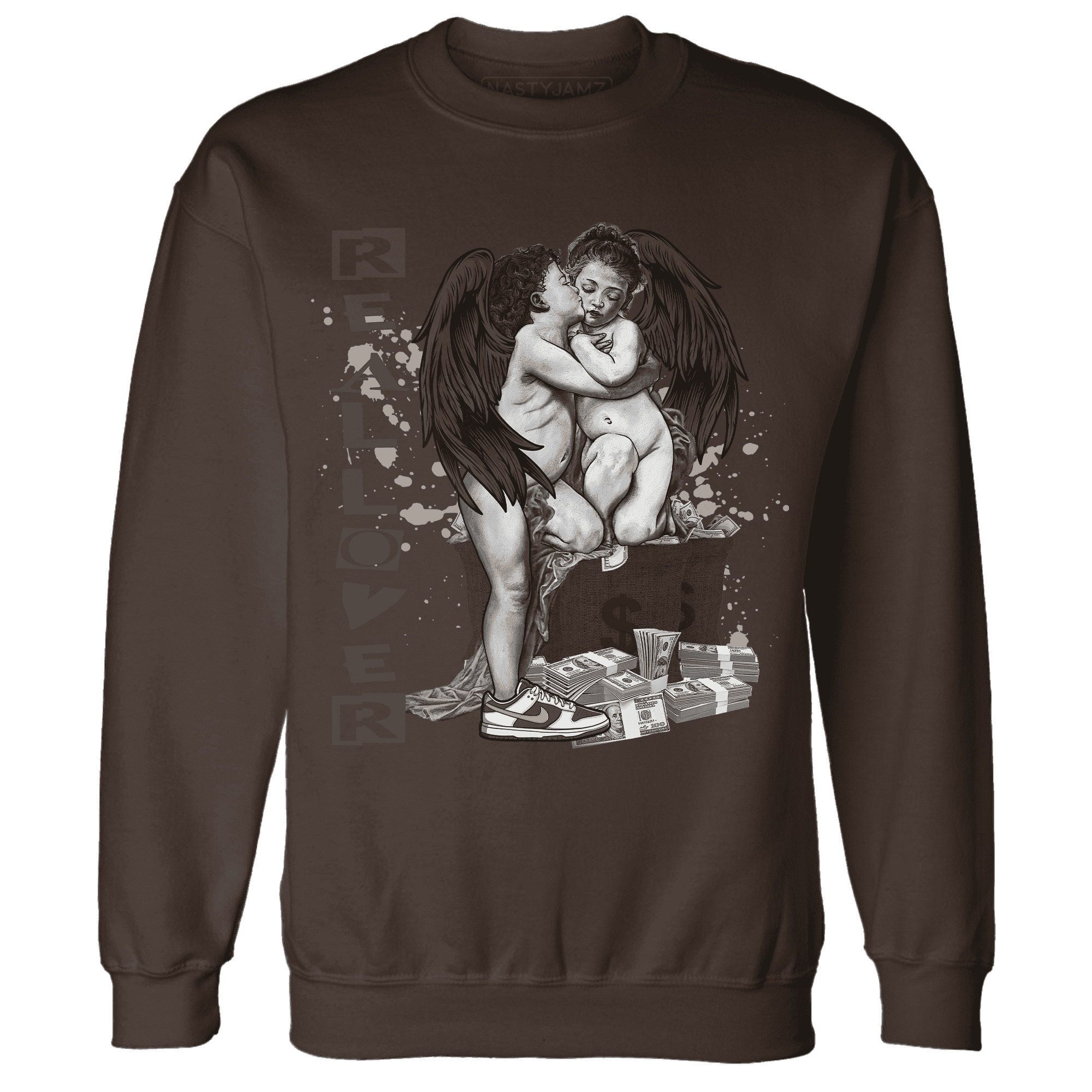 Dunk Low Baroque Brown Sweatshirt Match Real Lover Angel - NastyJamz