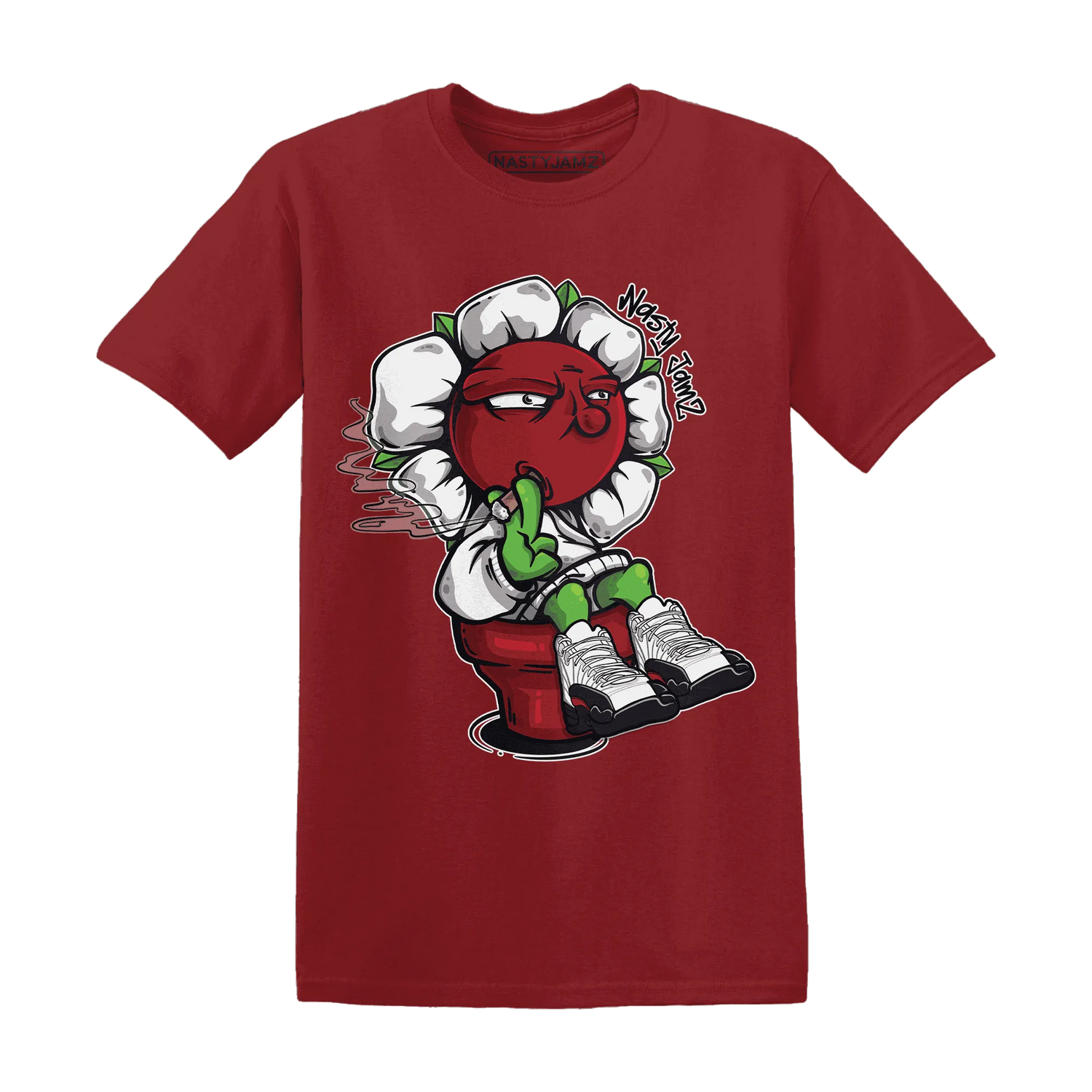 Retro-Red-Taxi-12s-T-Shirt-Match-Rebel-Bloom