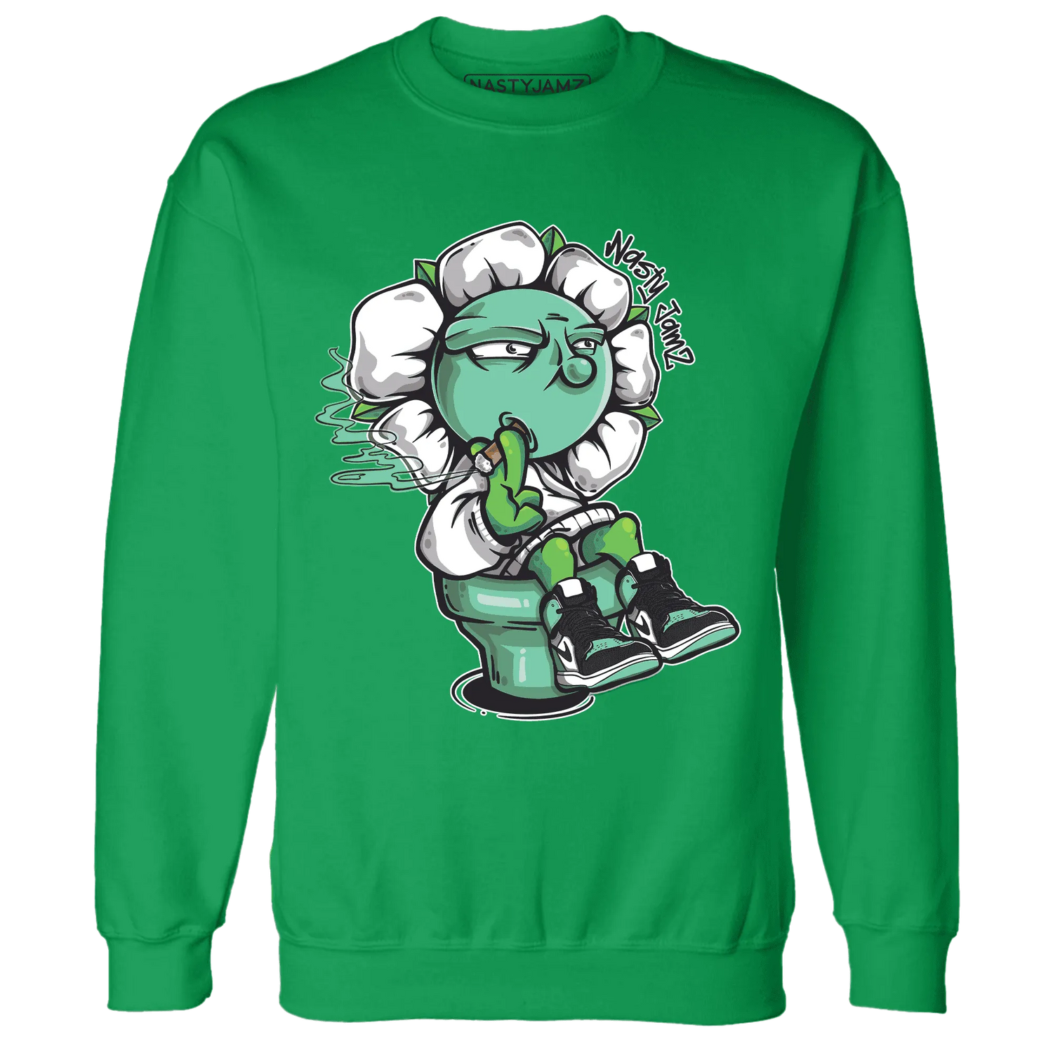 High-OG-Green-Glow-1s-Sweatshirt-Match-Rebel-Bloom