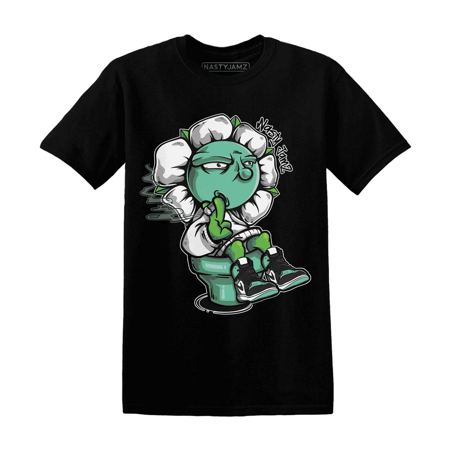 High-OG-Green-Glow-1s-T-Shirt-Match-Rebel-Bloom