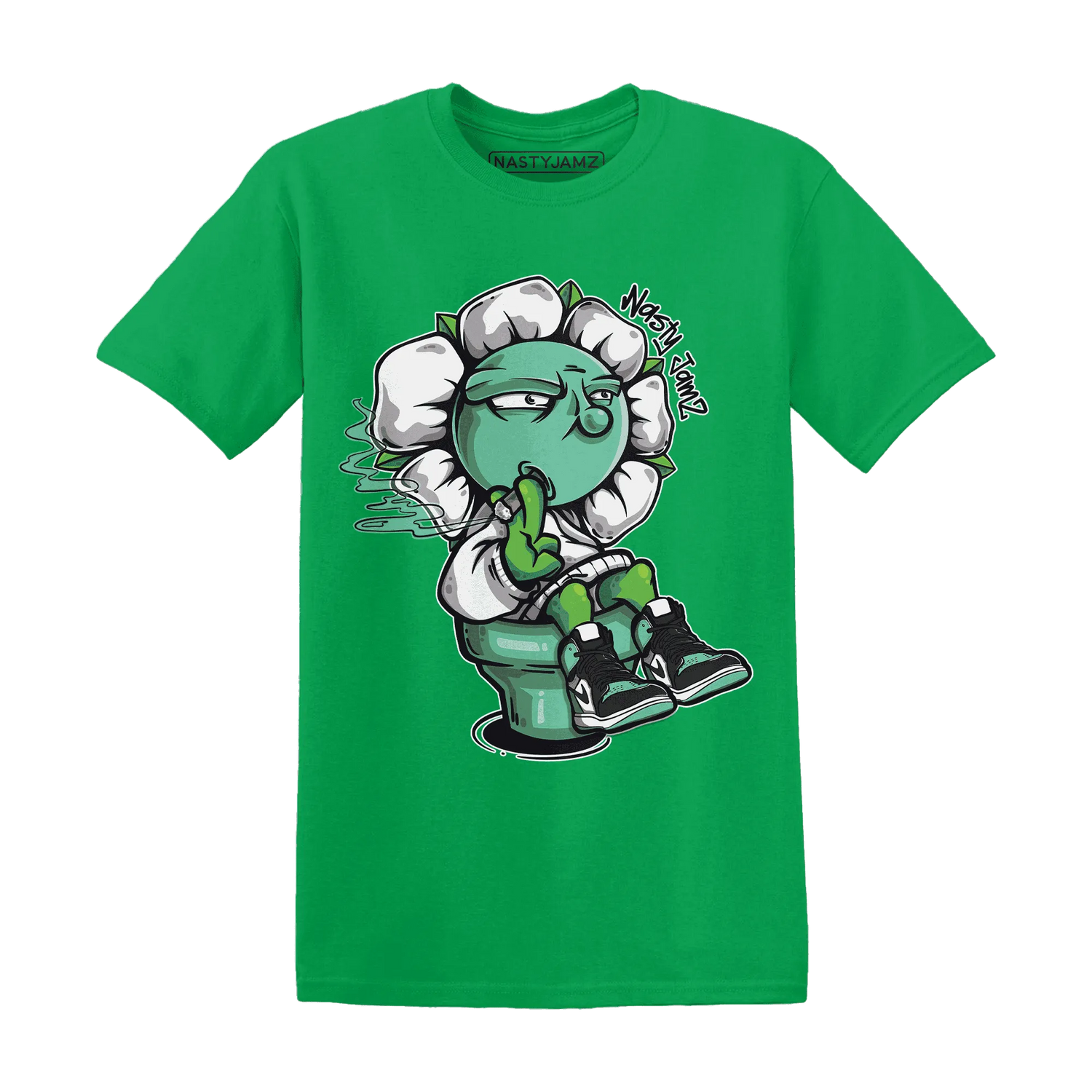 High-OG-Green-Glow-1s-T-Shirt-Match-Rebel-Bloom