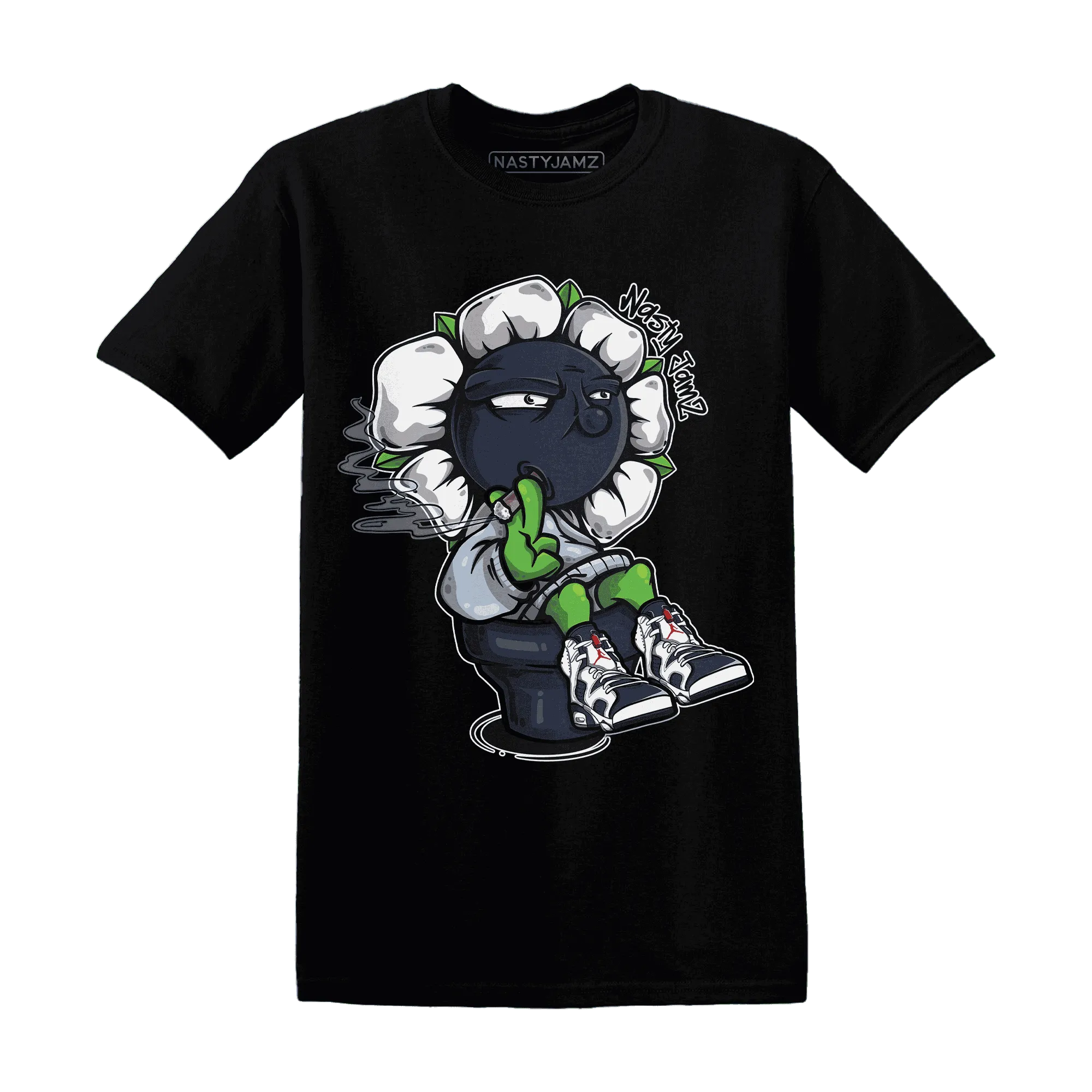 White-Navy-6s-T-Shirt-Match-Rebel-Bloom