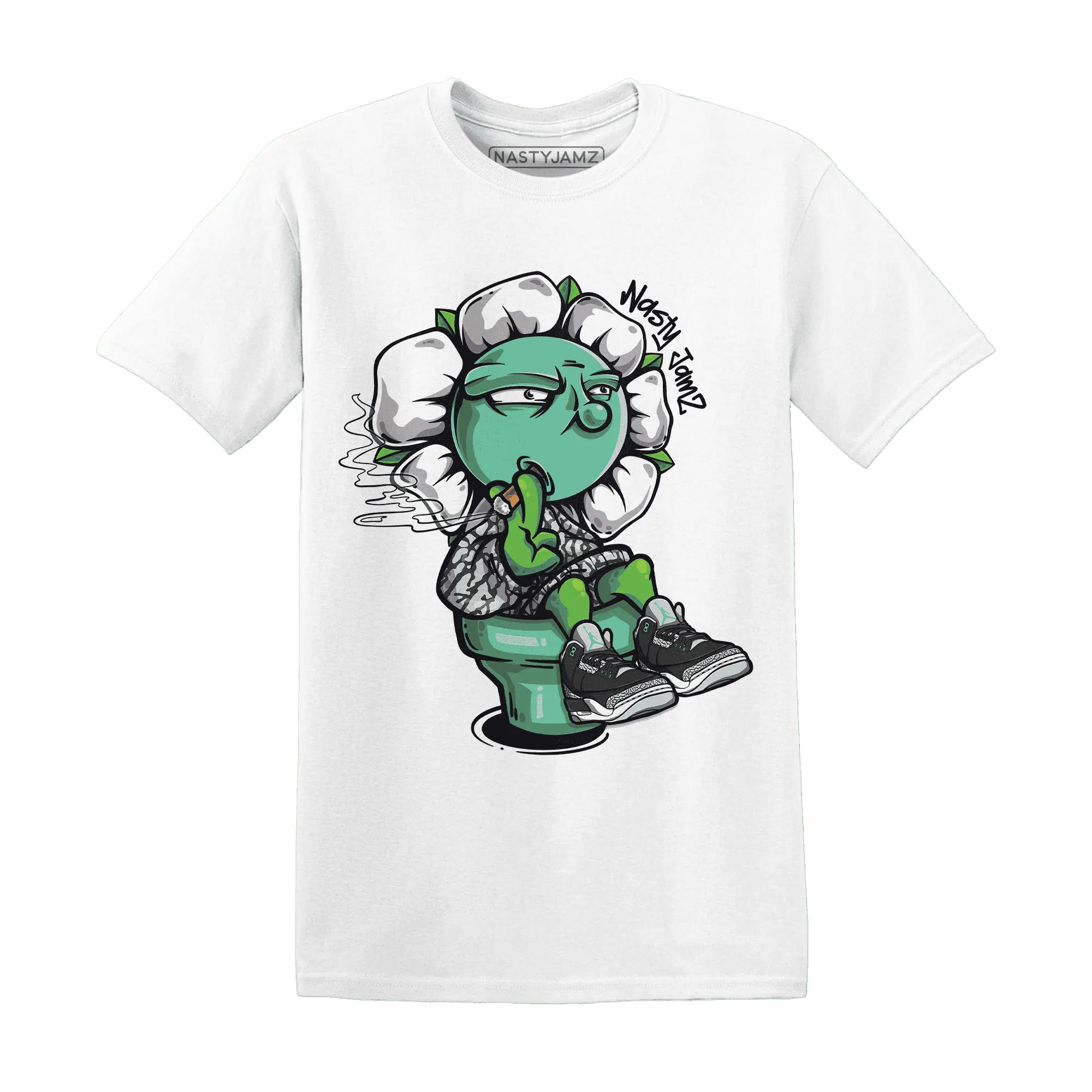 Green-Glow-3s-T-Shirt-Match-Rebel-Bloom