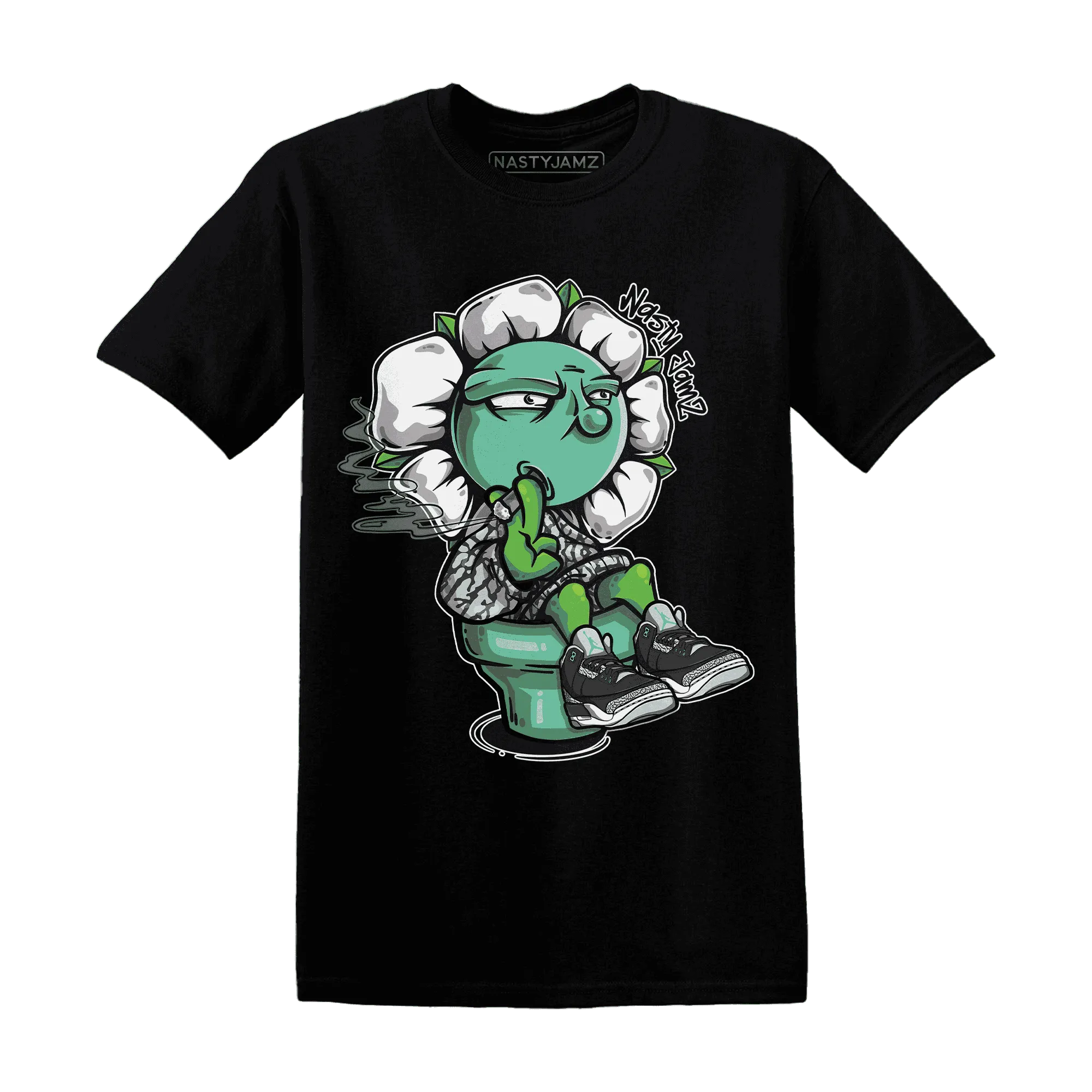 Green-Glow-3s-T-Shirt-Match-Rebel-Bloom