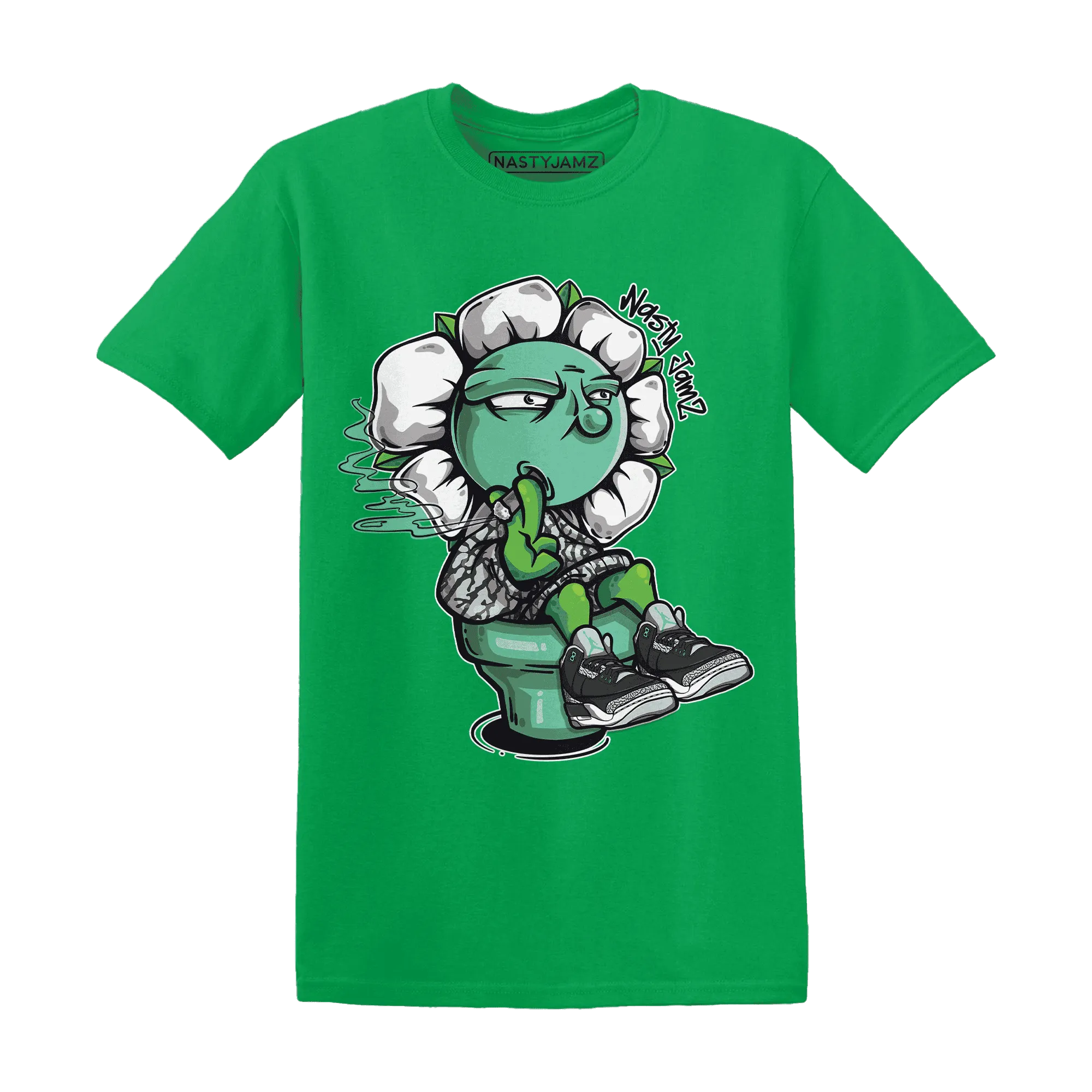Green-Glow-3s-T-Shirt-Match-Rebel-Bloom