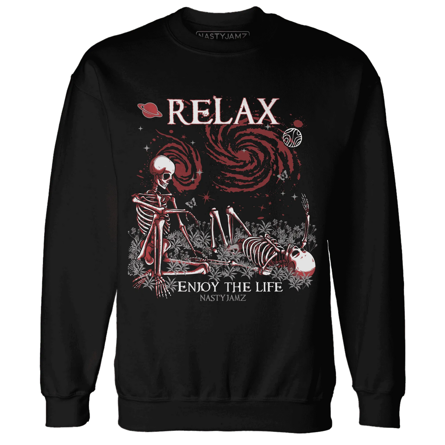 Black-Toe-Reimagined-Red-White-1s-Sweatshirt-Match-Relax