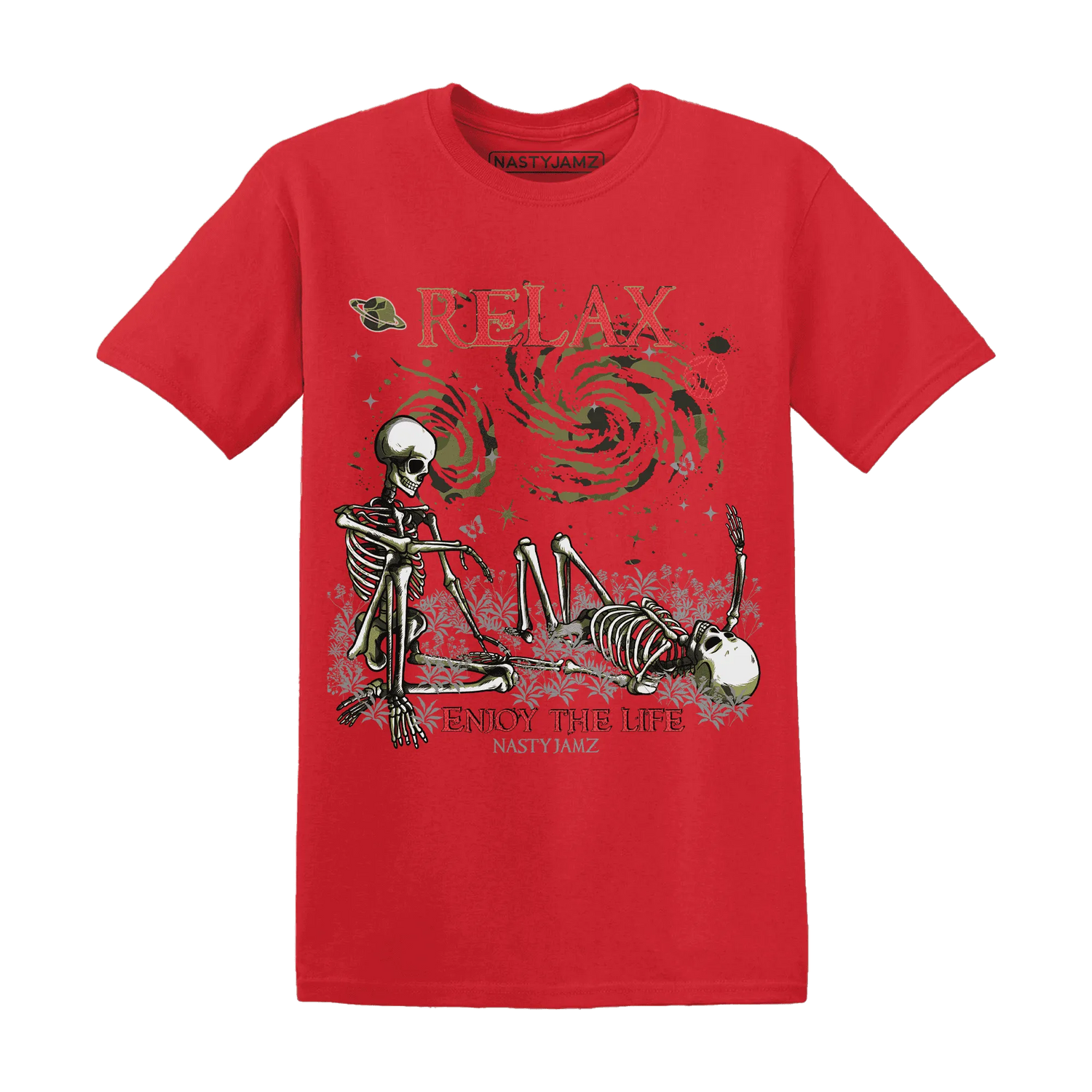 AM-90-Dark-Sage-Solar-Red-T-Shirt-Match-Relax