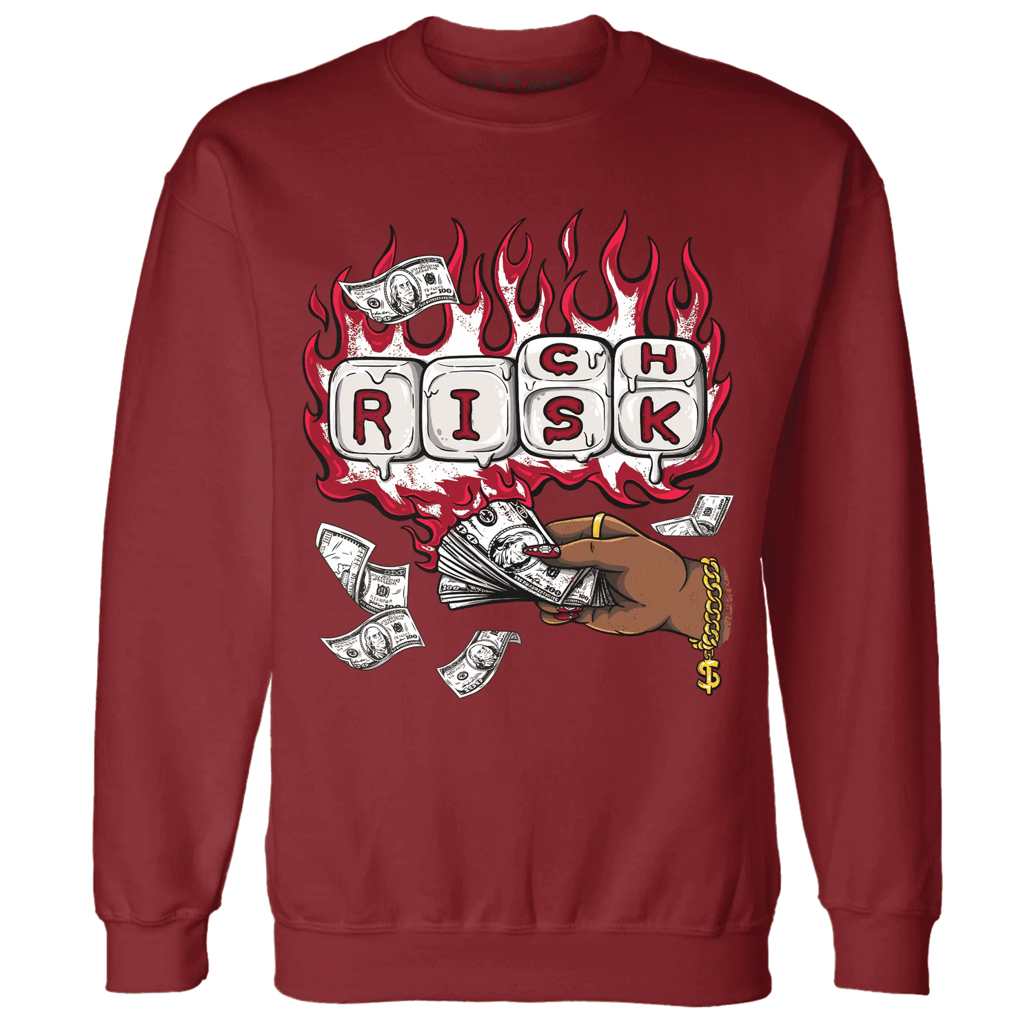 Retro-Red-Taxi-12s-Sweatshirt-Match-Rich-Or-Risk
