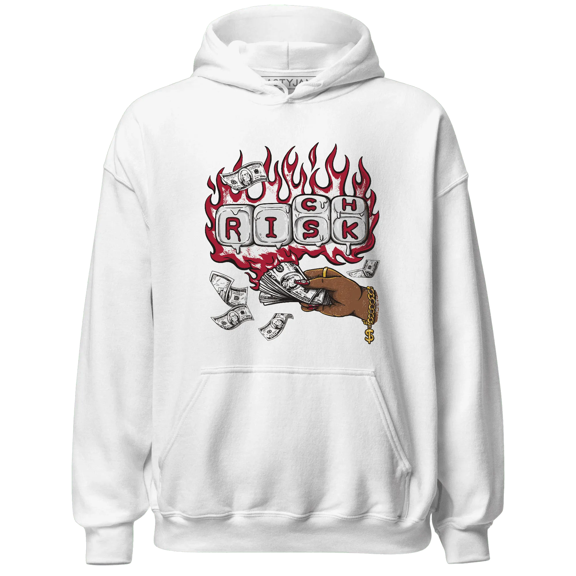Retro-Red-Taxi-12s-Hoodie-Match-Rich-Or-Risk