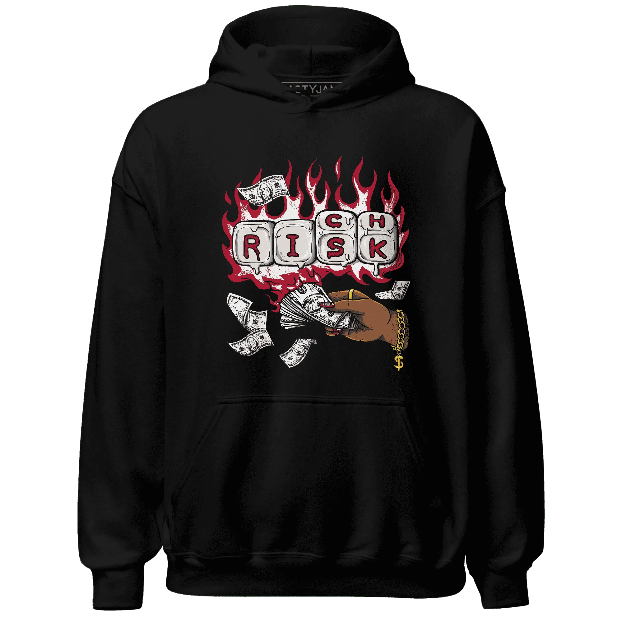 Retro-Red-Taxi-12s-Hoodie-Match-Rich-Or-Risk