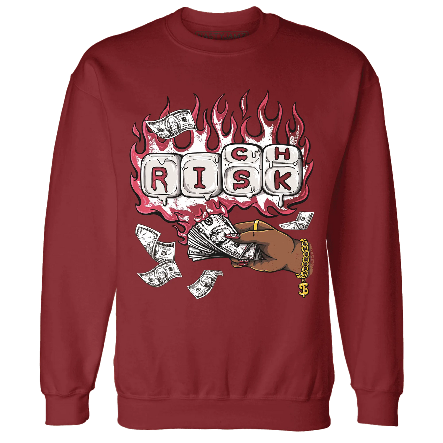 High-87-Metallic-Burgundy-1s-Sweatshirt-Match-Rich-Or-Risk
