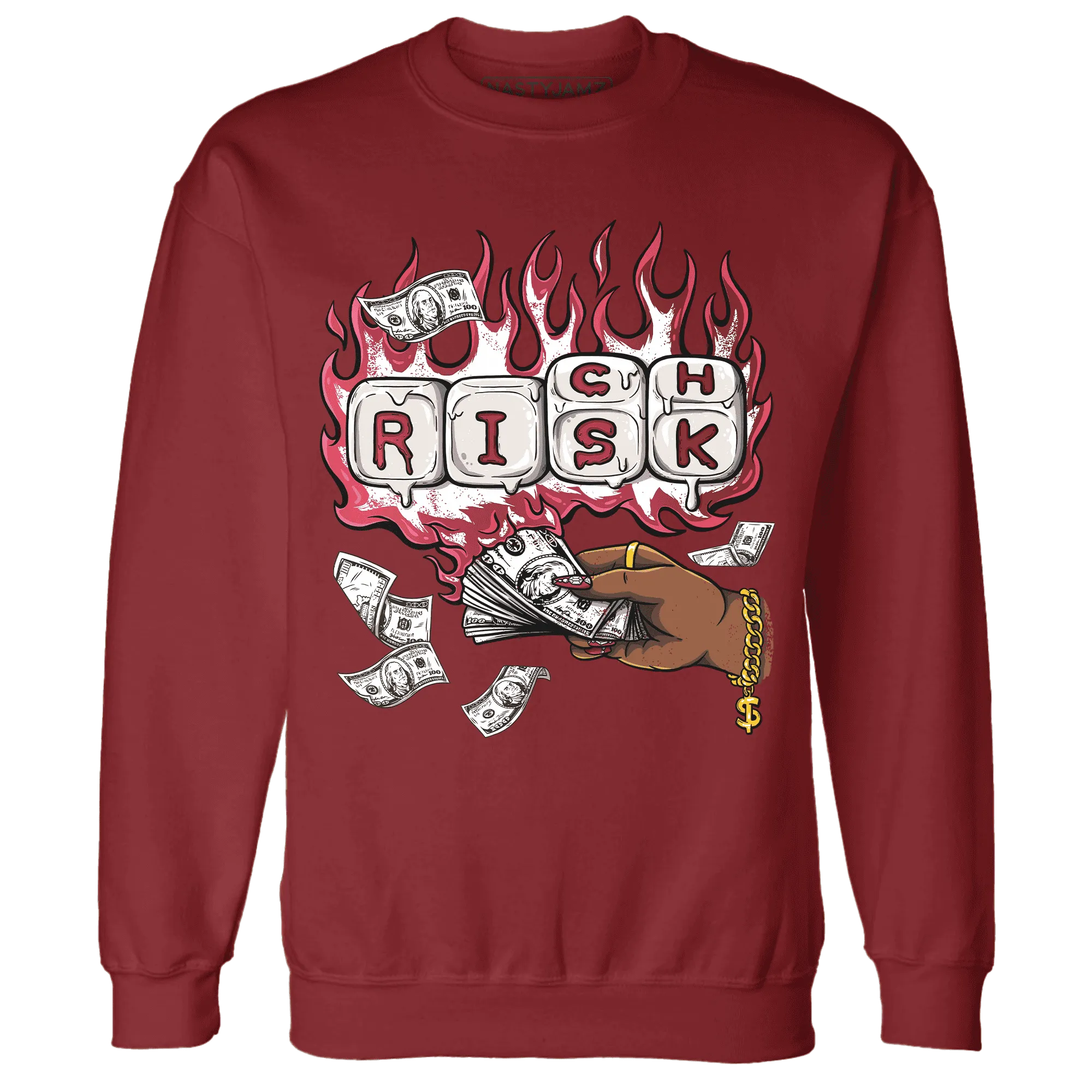 High-87-Metallic-Burgundy-1s-Sweatshirt-Match-Rich-Or-Risk