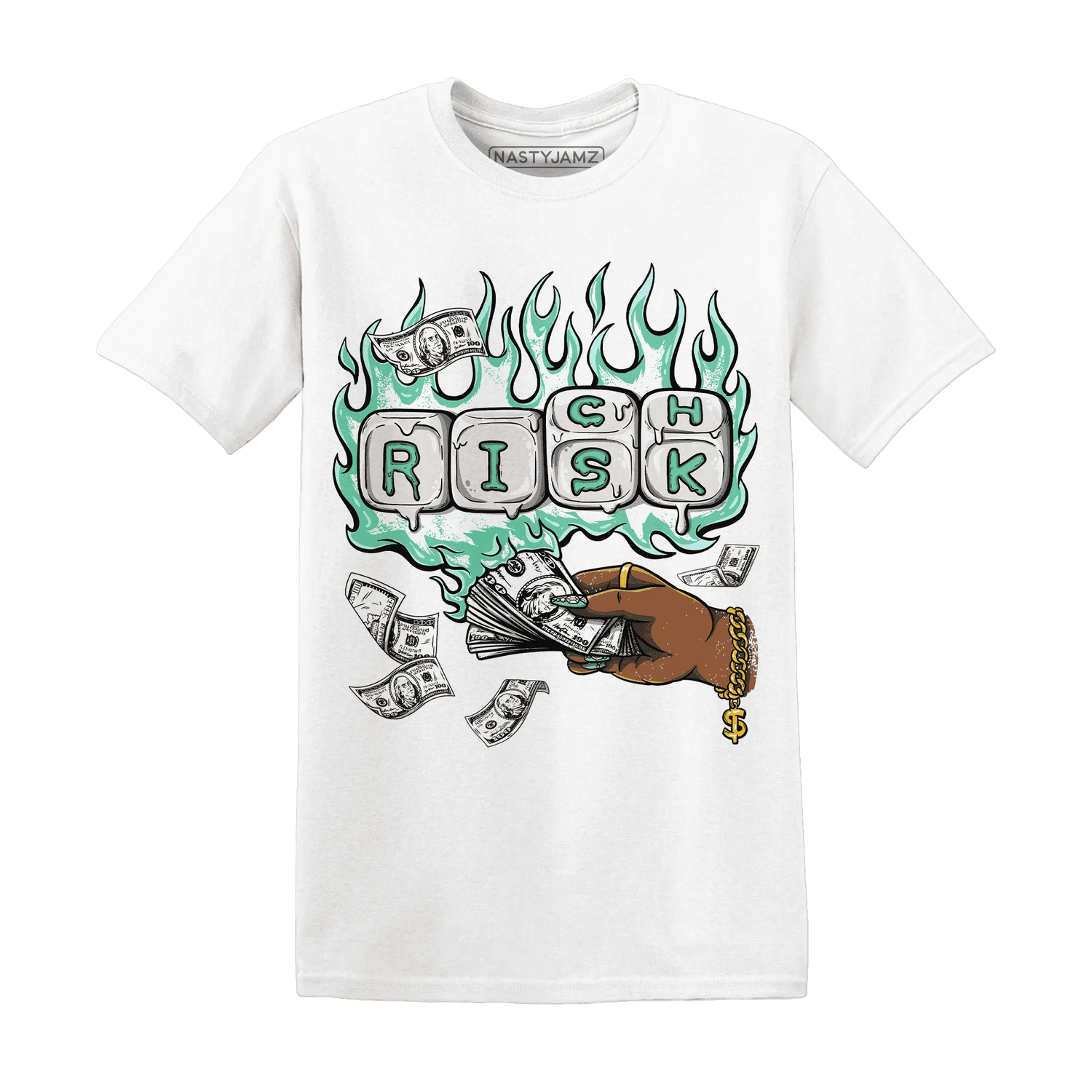 High-OG-Green-Glow-1s-T-Shirt-Match-Rich-Or-Risk