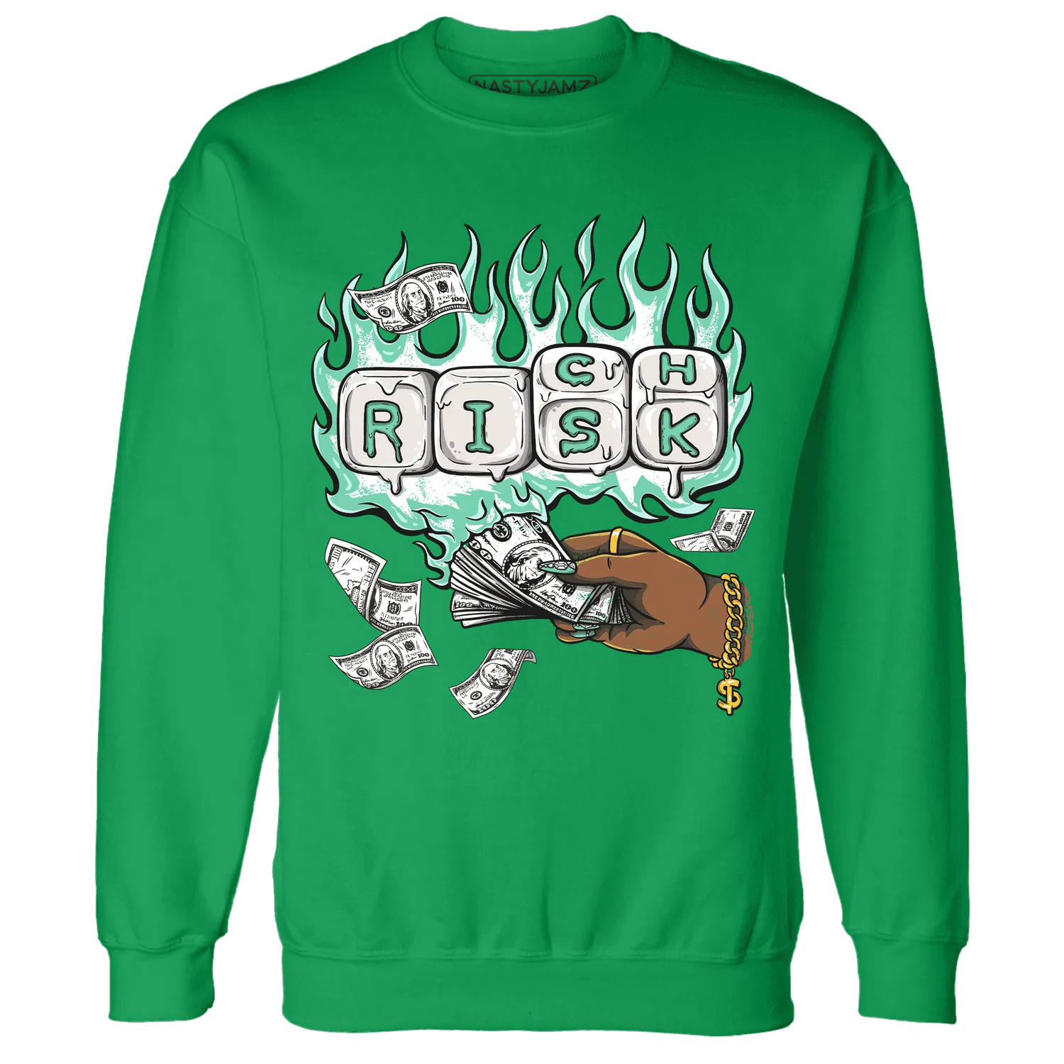 High-OG-Green-Glow-1s-Sweatshirt-Match-Rich-Or-Risk