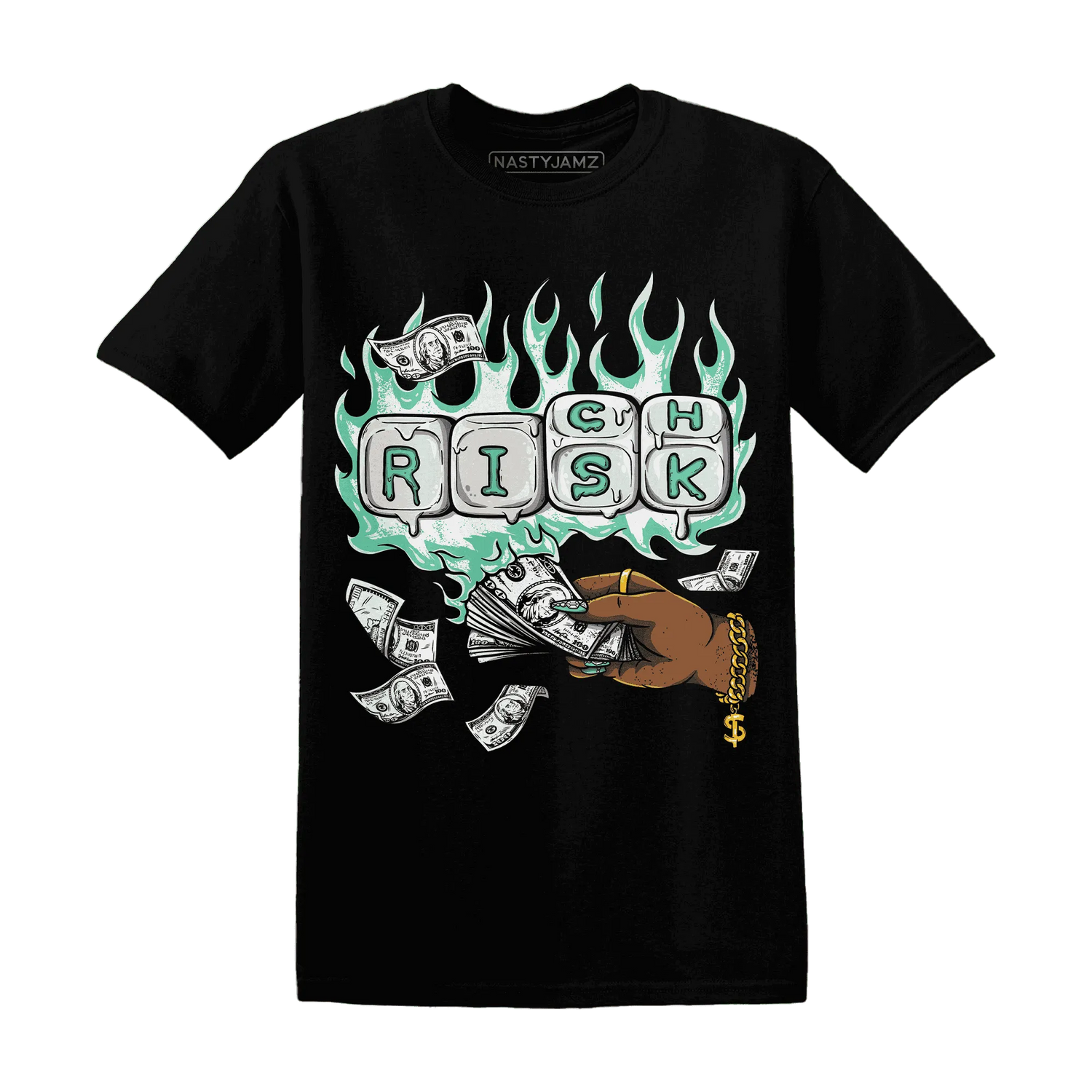 High-OG-Green-Glow-1s-T-Shirt-Match-Rich-Or-Risk