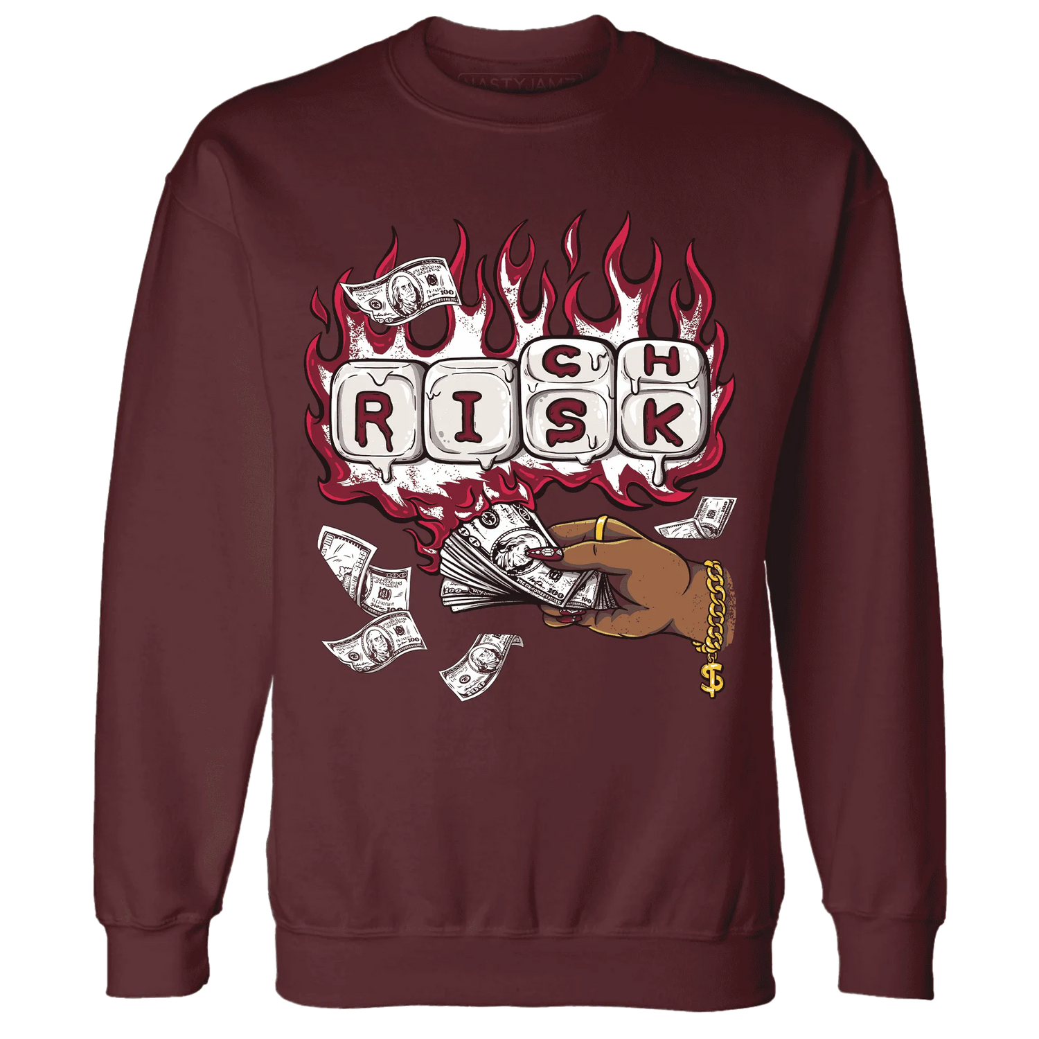 High-White-Team-Red-1s-Sweatshirt-Match-Rich-Or-Risk