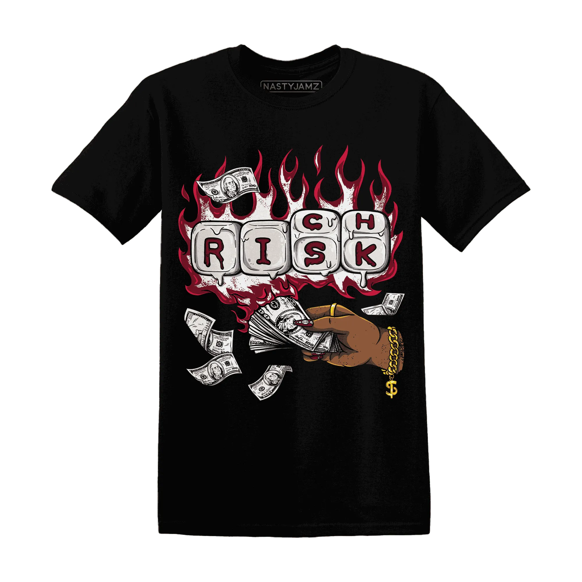 High-White-Team-Red-1s-T-Shirt-Match-Rich-Or-Risk