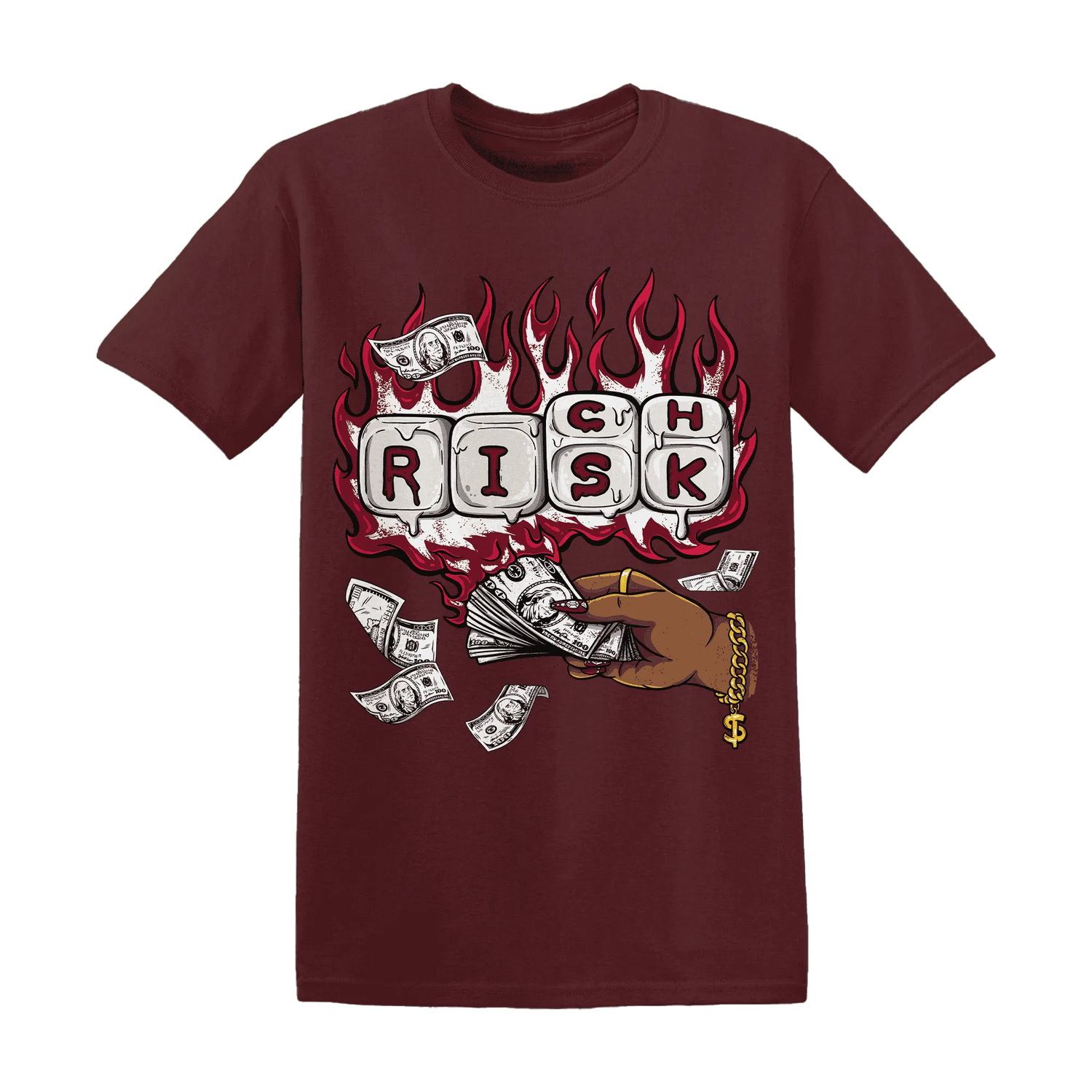 High-White-Team-Red-1s-T-Shirt-Match-Rich-Or-Risk