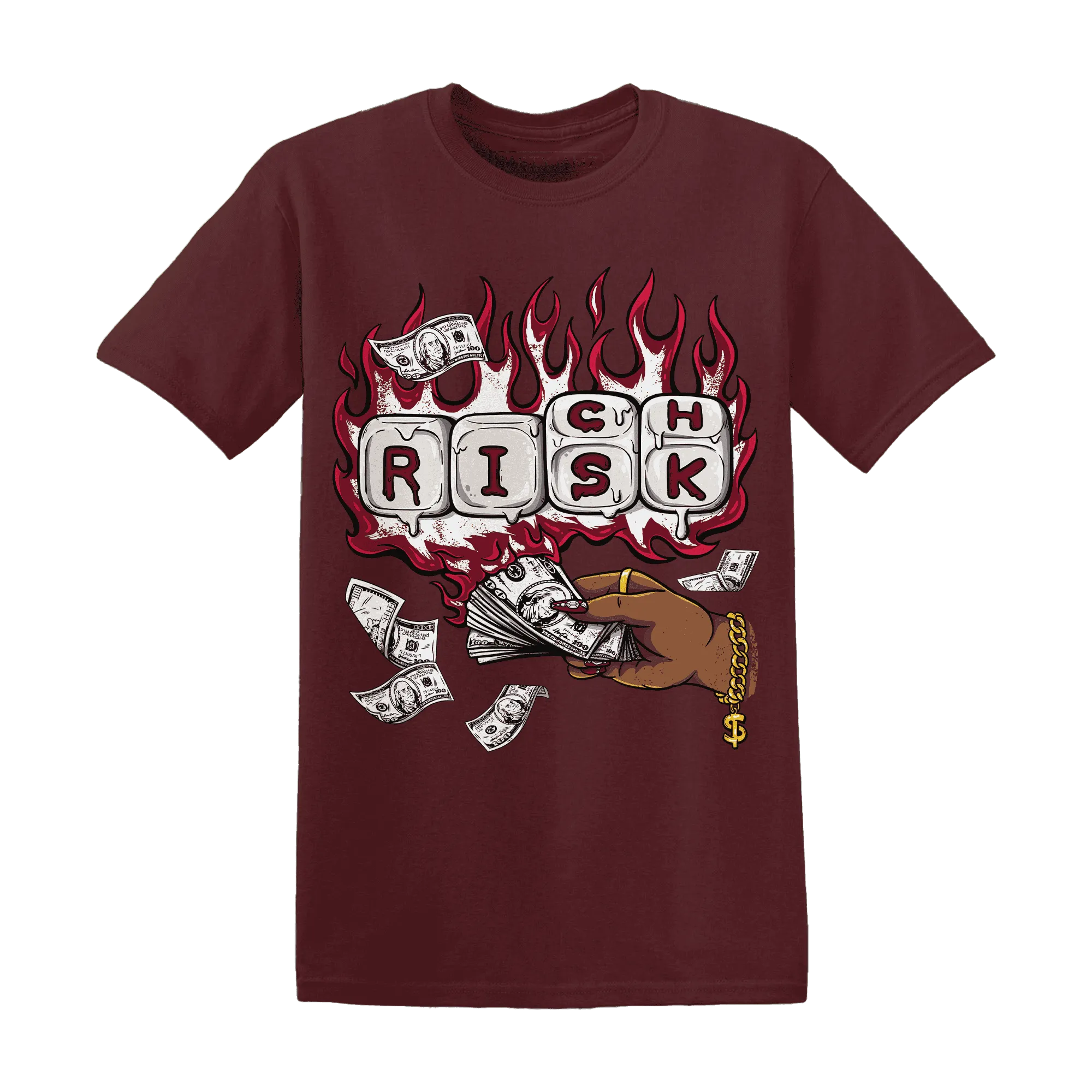 High-White-Team-Red-1s-T-Shirt-Match-Rich-Or-Risk
