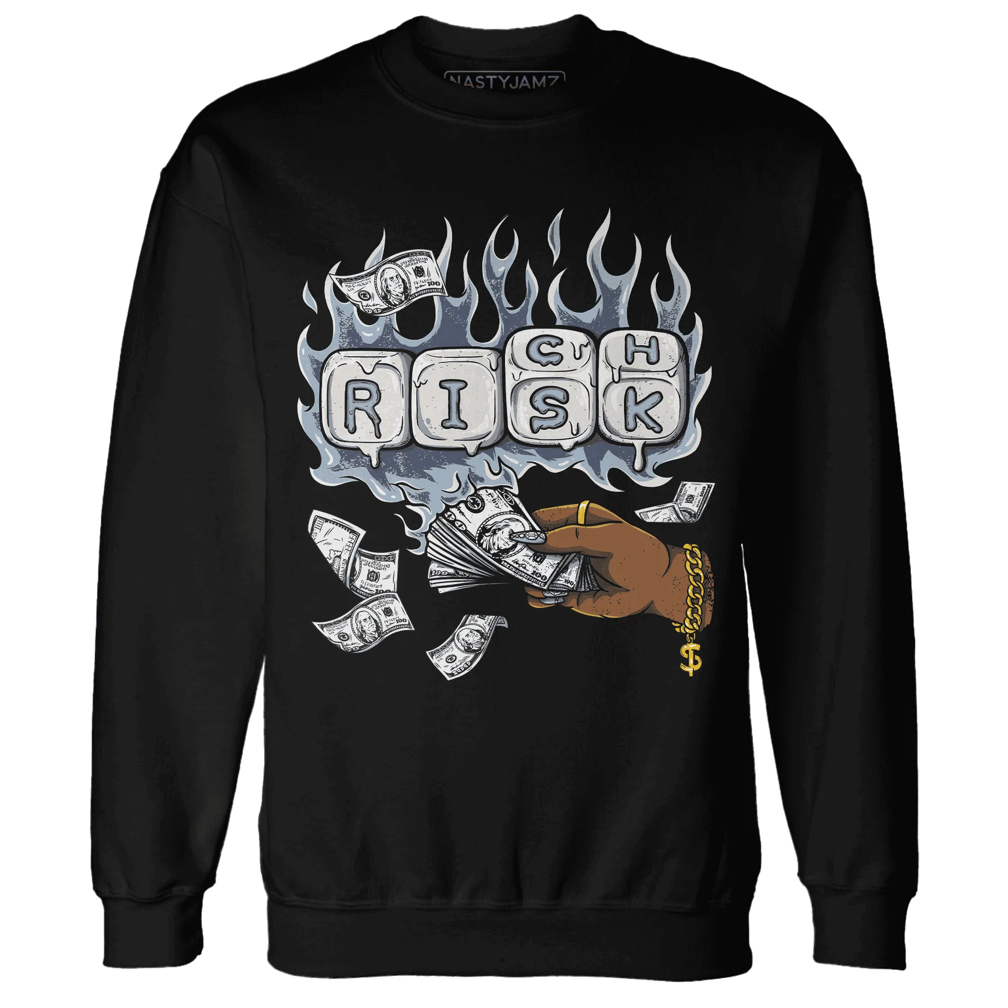 Mid-Diffused-Blue-Grey-1s-Sweatshirt-Match-Rich-Or-Risk