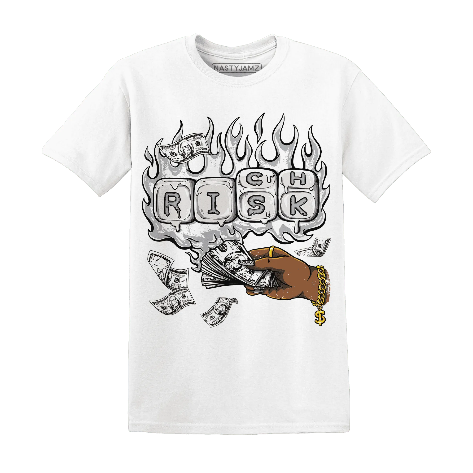 Wolf-Grey-1s-T-Shirt-Match-Rich-Or-Risk