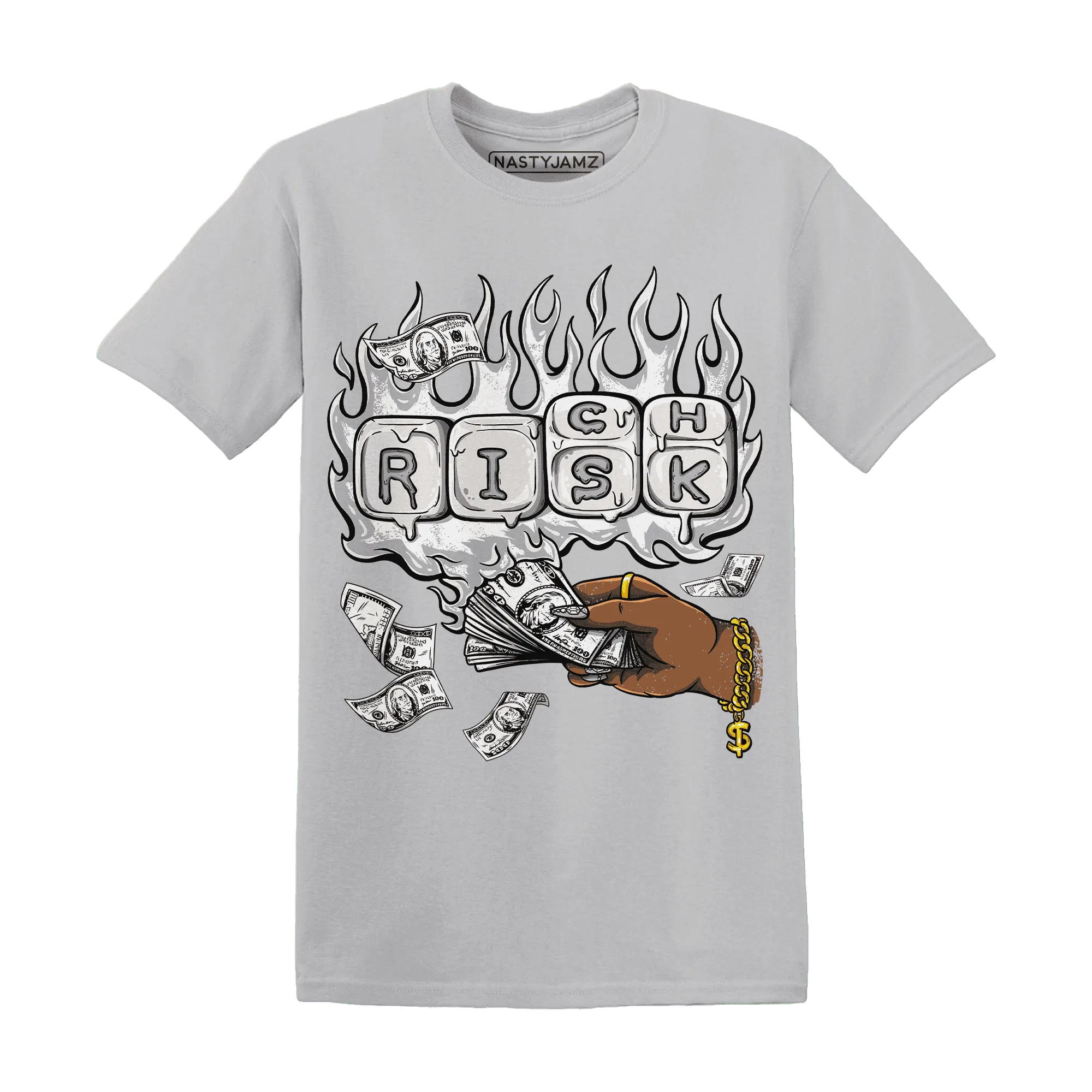 Wolf-Grey-1s-T-Shirt-Match-Rich-Or-Risk