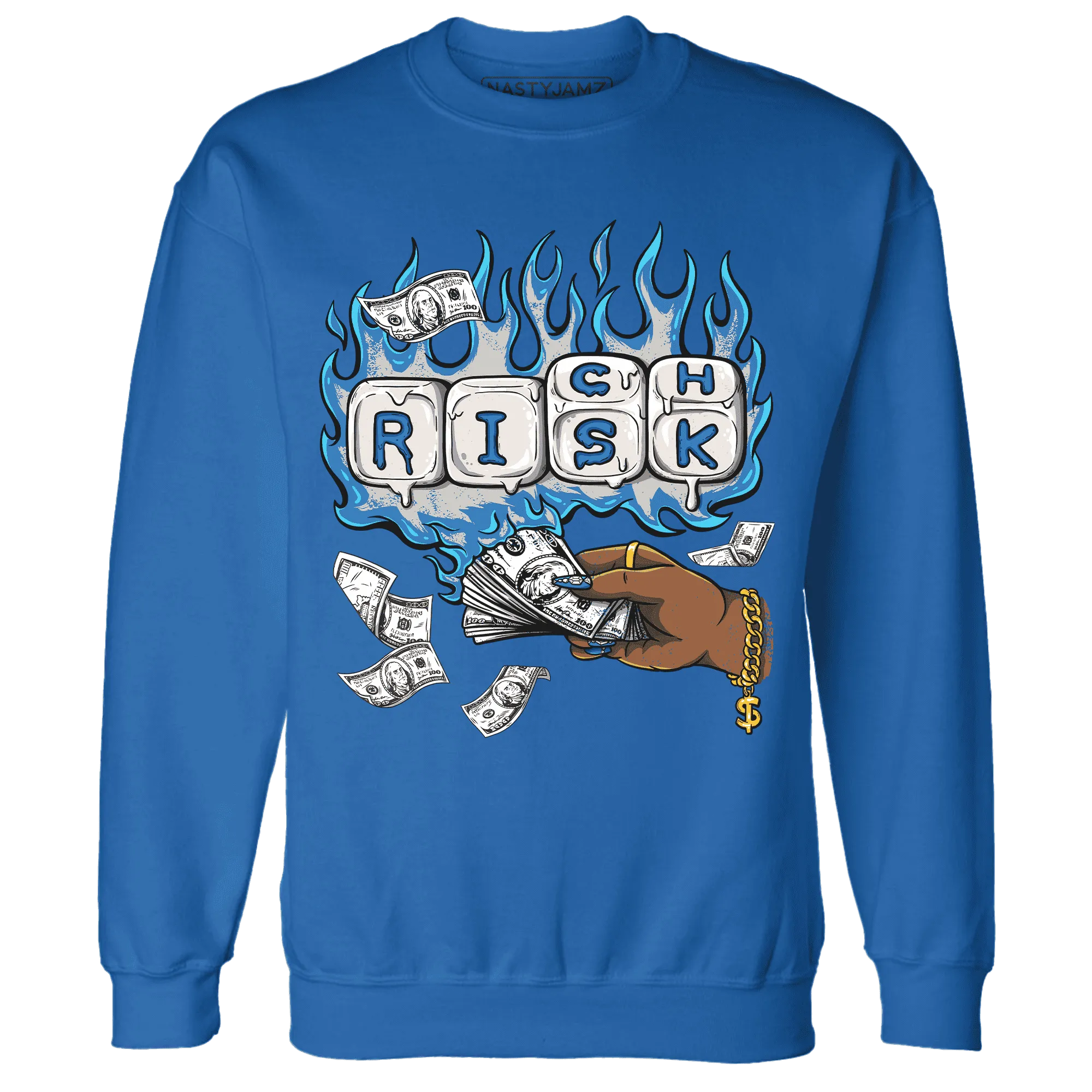 Industrial-Blue-4s-Sweatshirt-Match-Rich-Or-Risk