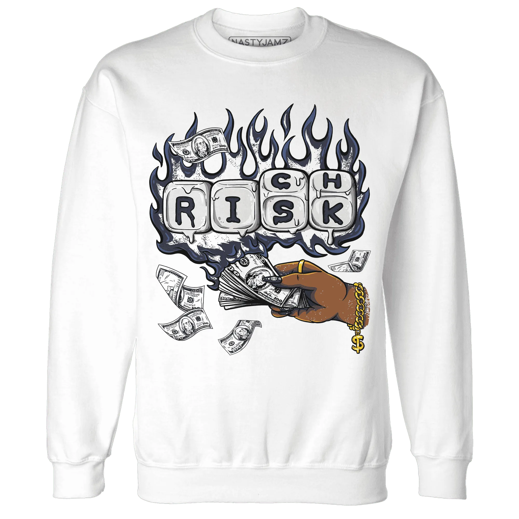White-Navy-6s-Sweatshirt-Match-Rich-Or-Risk