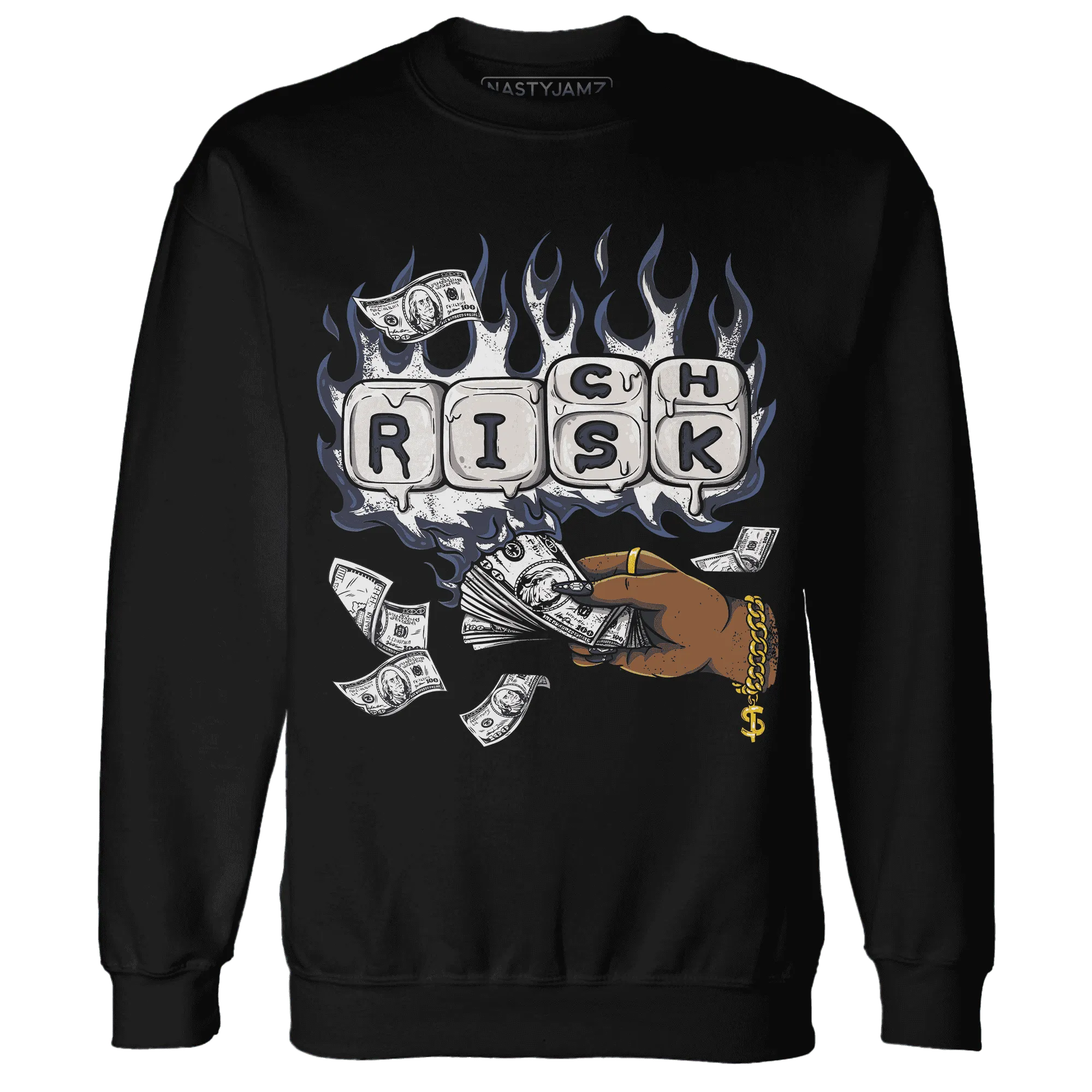 White-Navy-6s-Sweatshirt-Match-Rich-Or-Risk